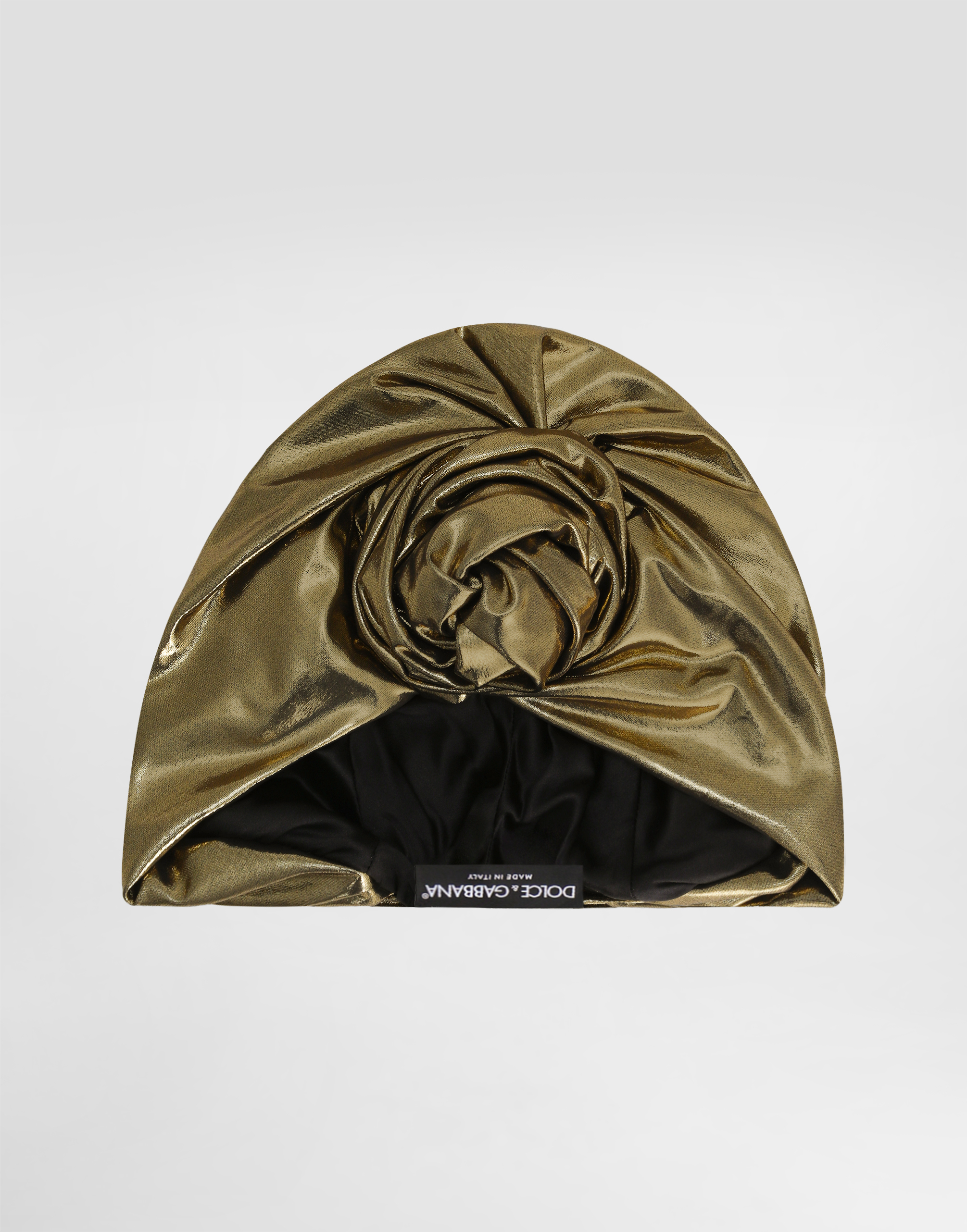 Dolce & Gabbana Metallic Stretch Turban In Gold