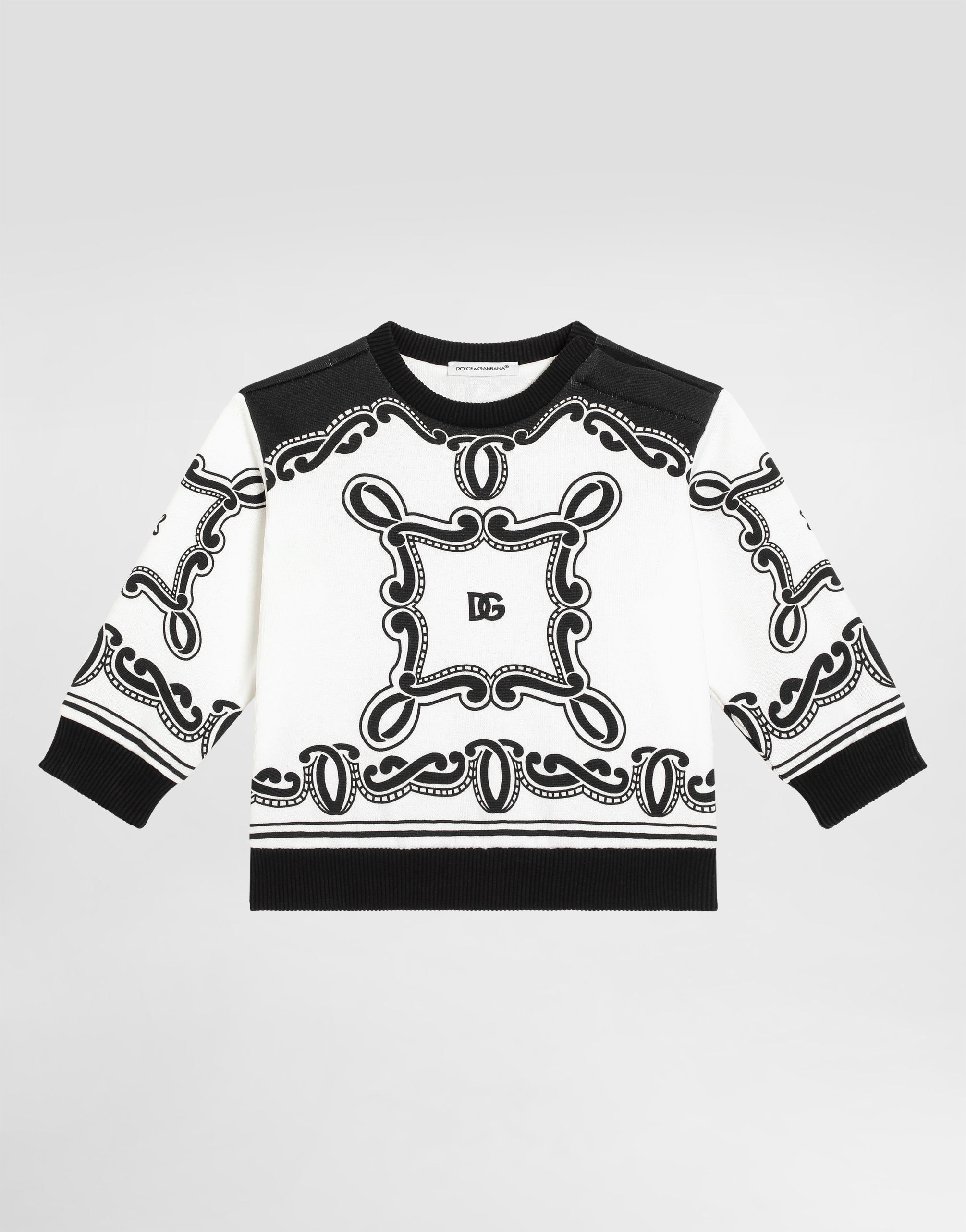 Round-neck sweatshirt with bandanna print