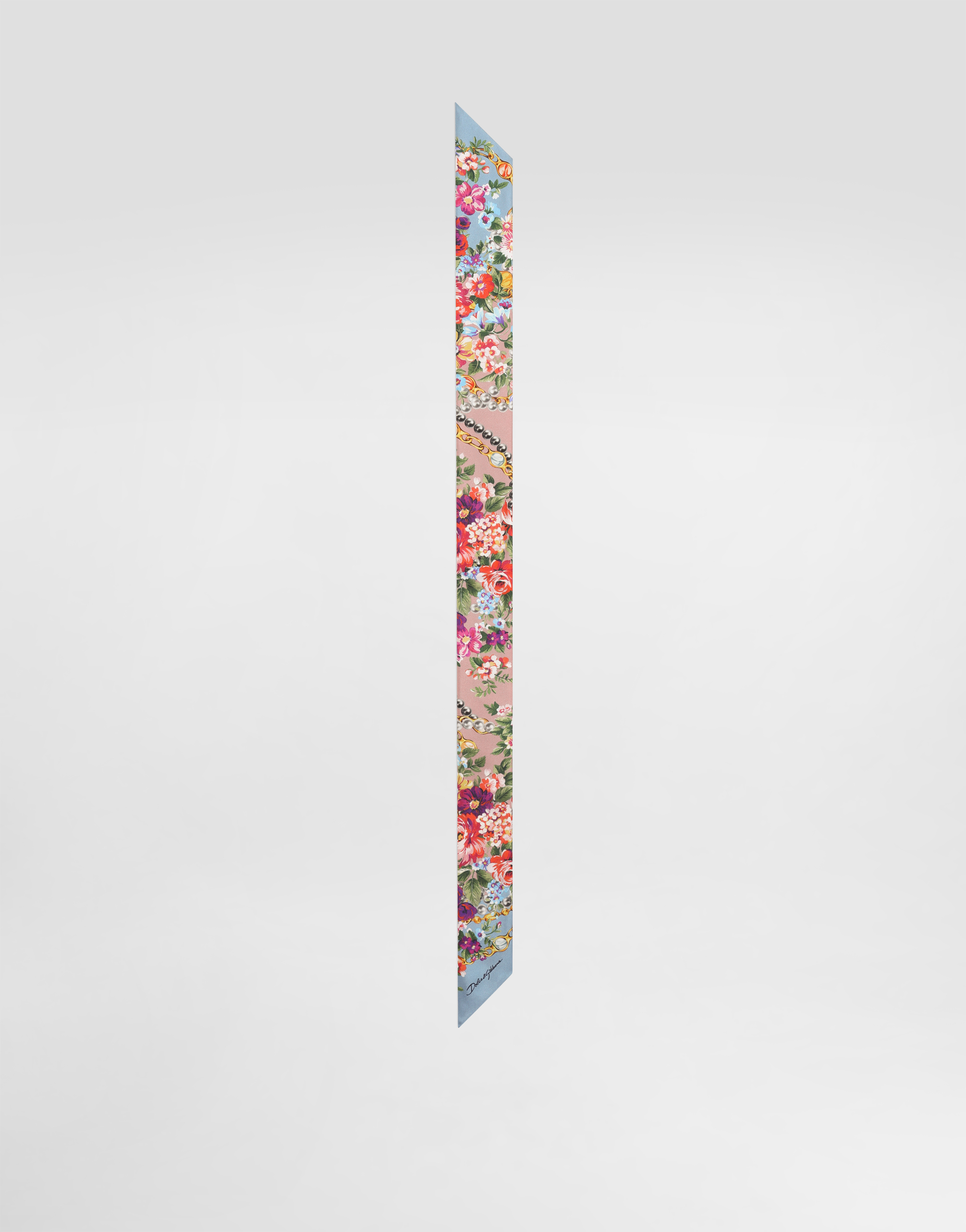  Dolce & Gabbana Small Flower Bouquets-print Silk Twill Bandeau 6x100 - Woman Scarves And Silks Multicolor Onesize 