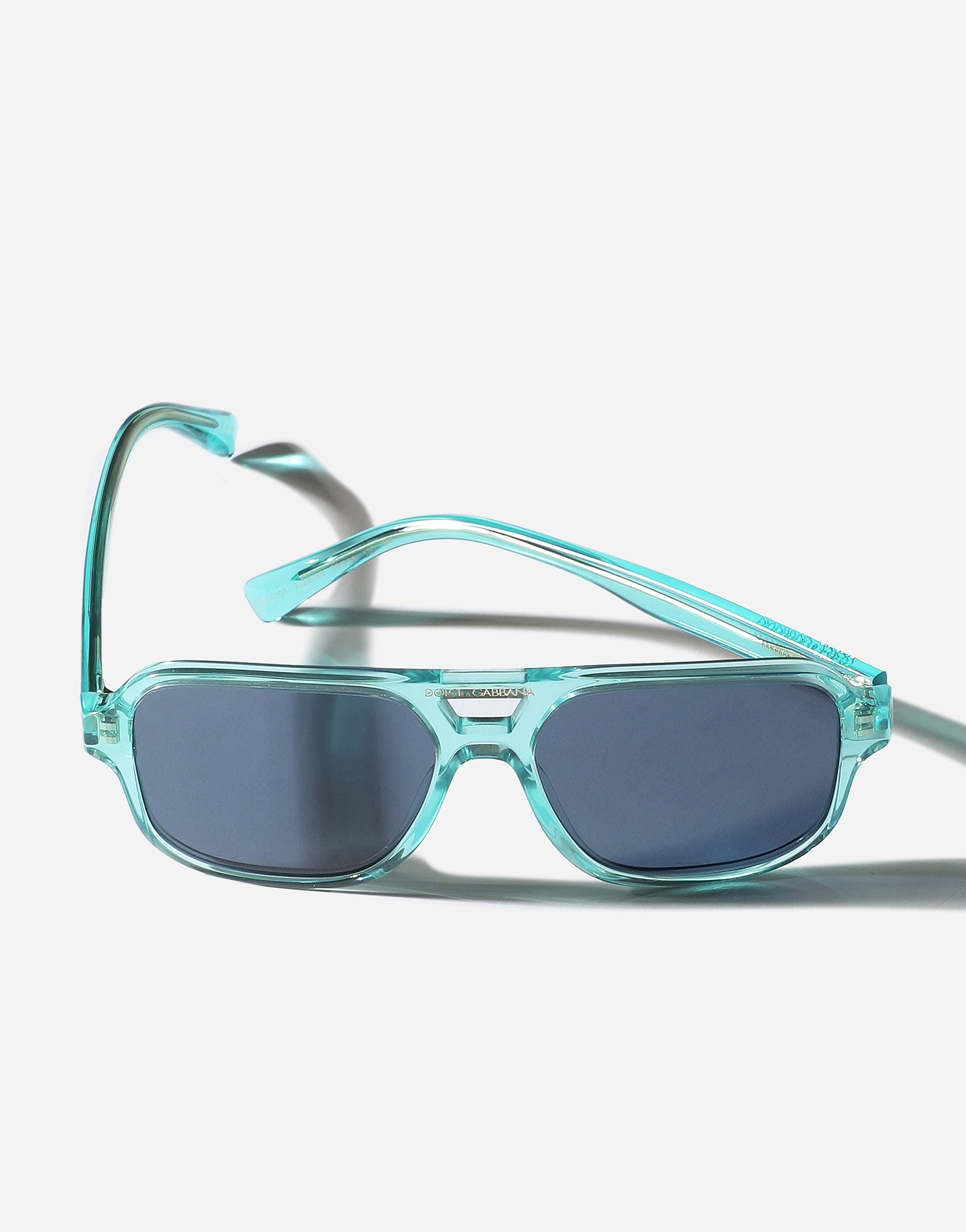 Shop Dolce & Gabbana Mini Me Sunglasses In Transparent Blue
