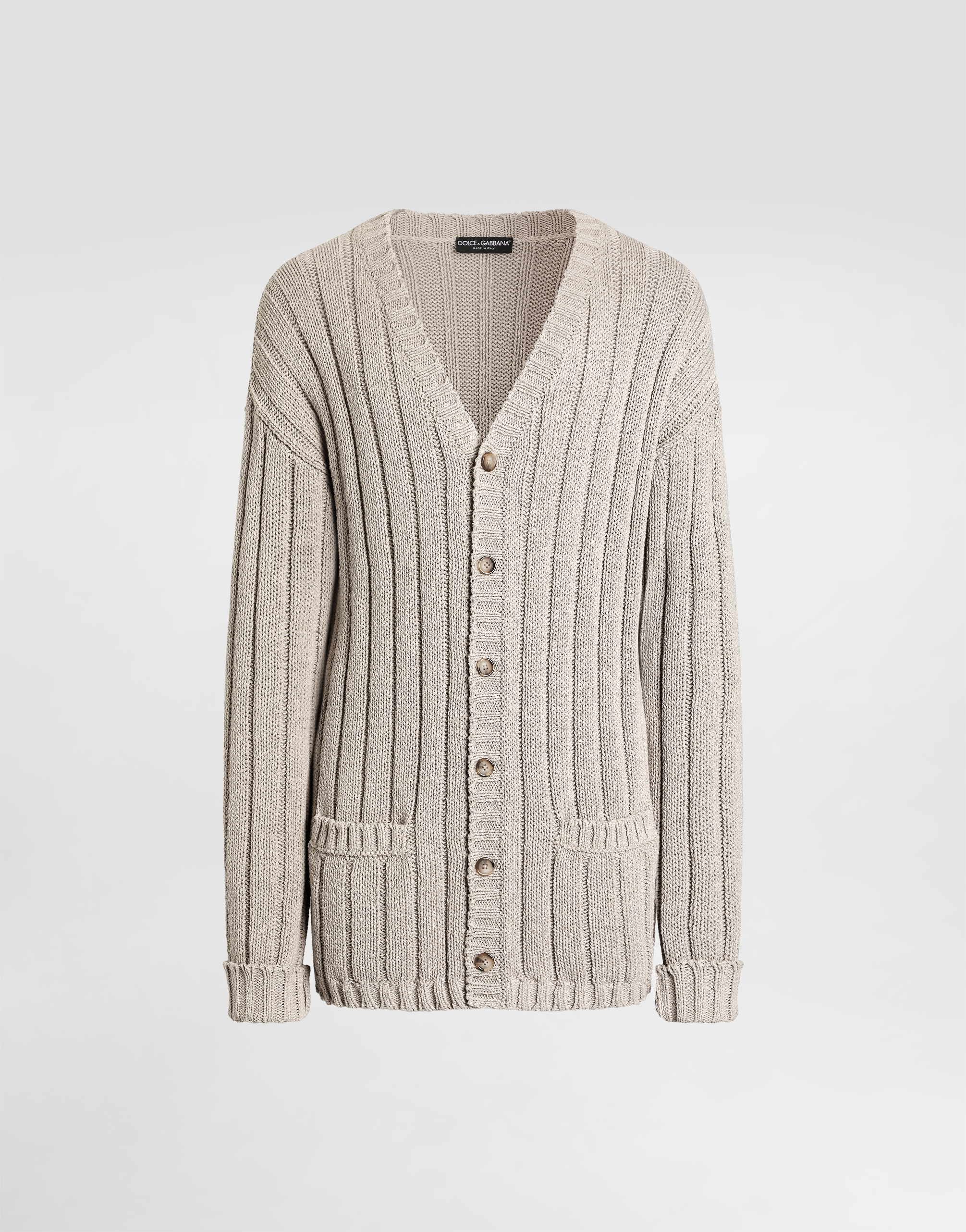 Beigeのメンズ Cotton-blend cardigan | Dolce&Gabbana®