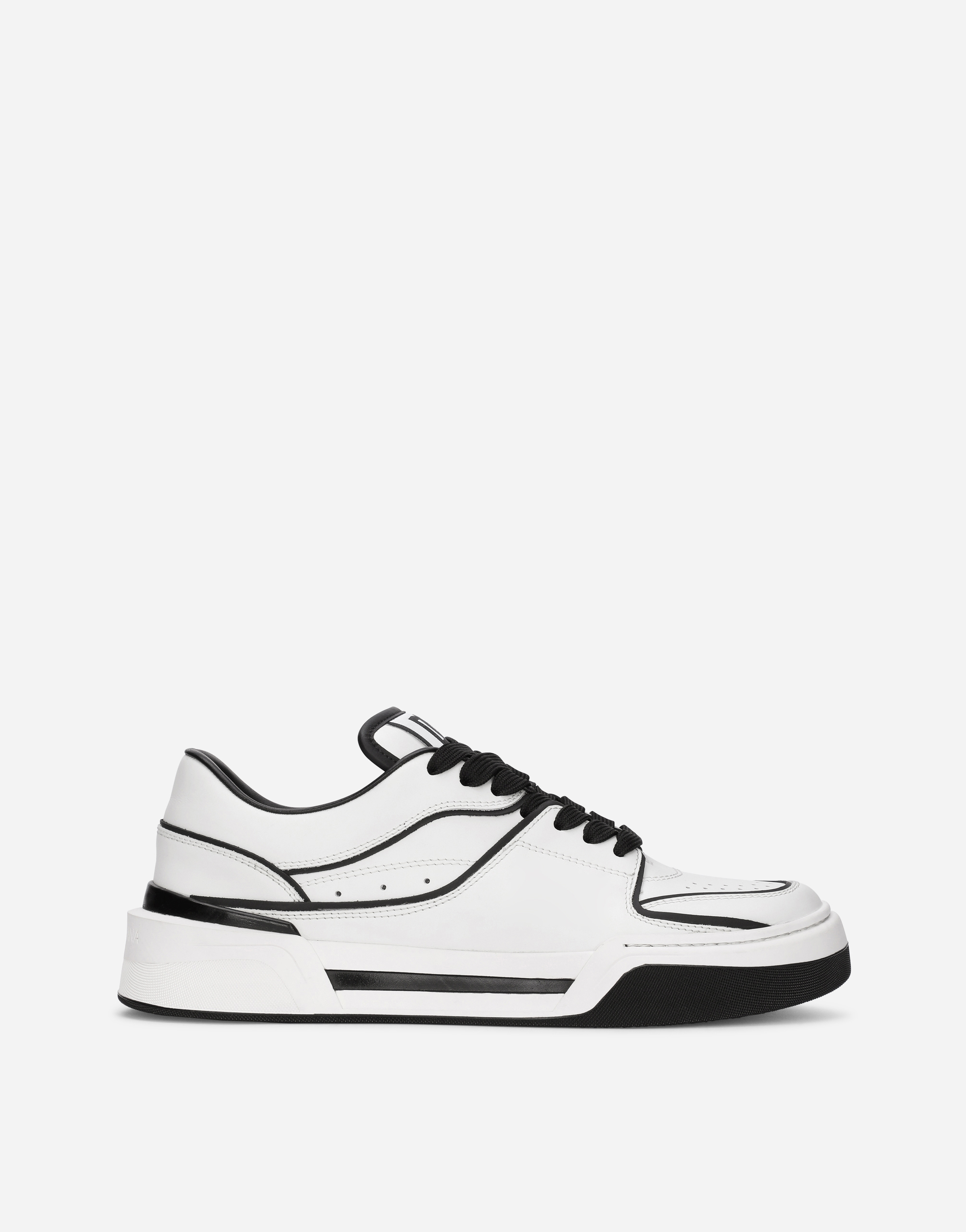 Dolce & Gabbana Calfskin New Roma Sneakers In White_black