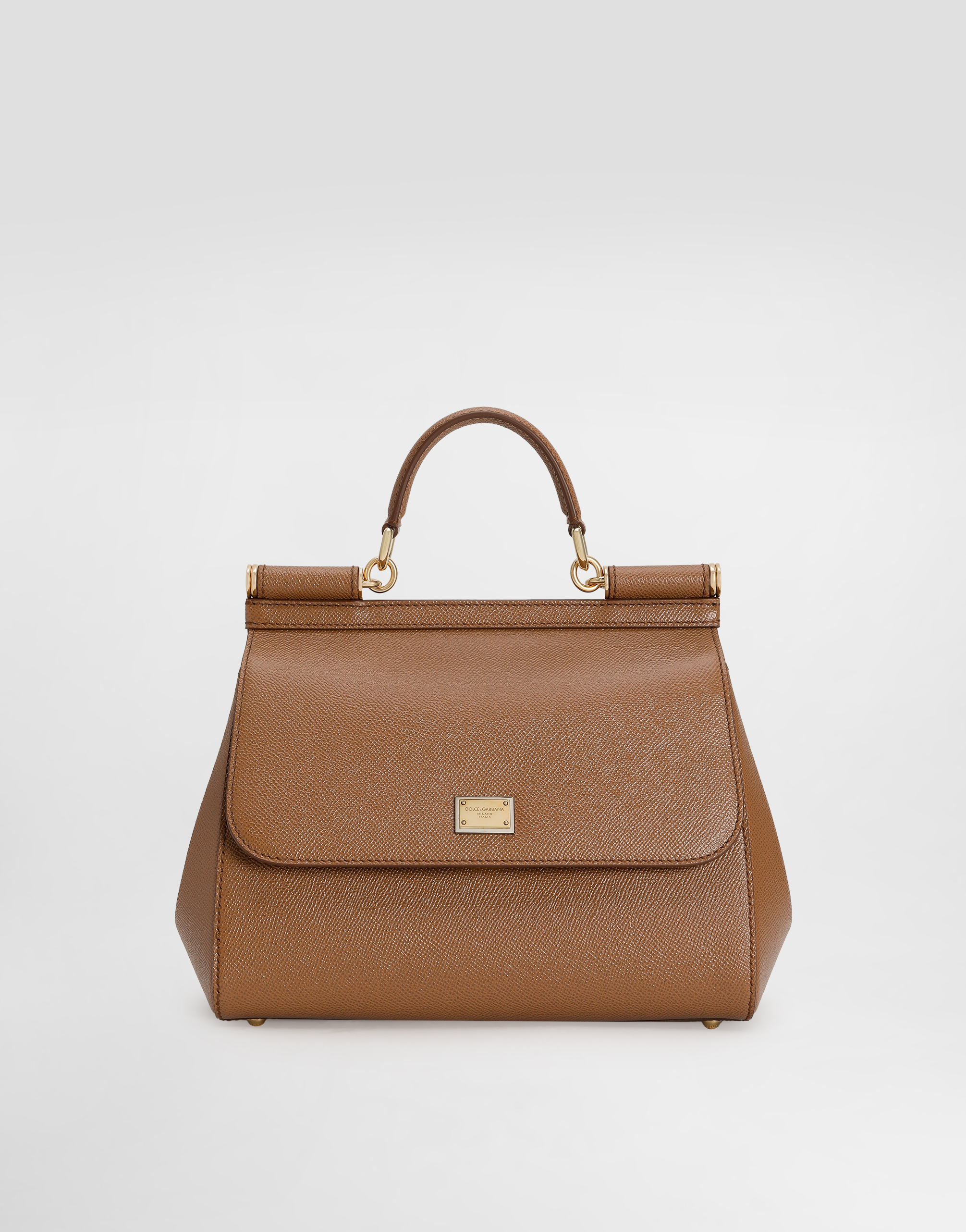 Large Sicily handbag in dauphine calfskin in Brown for Women