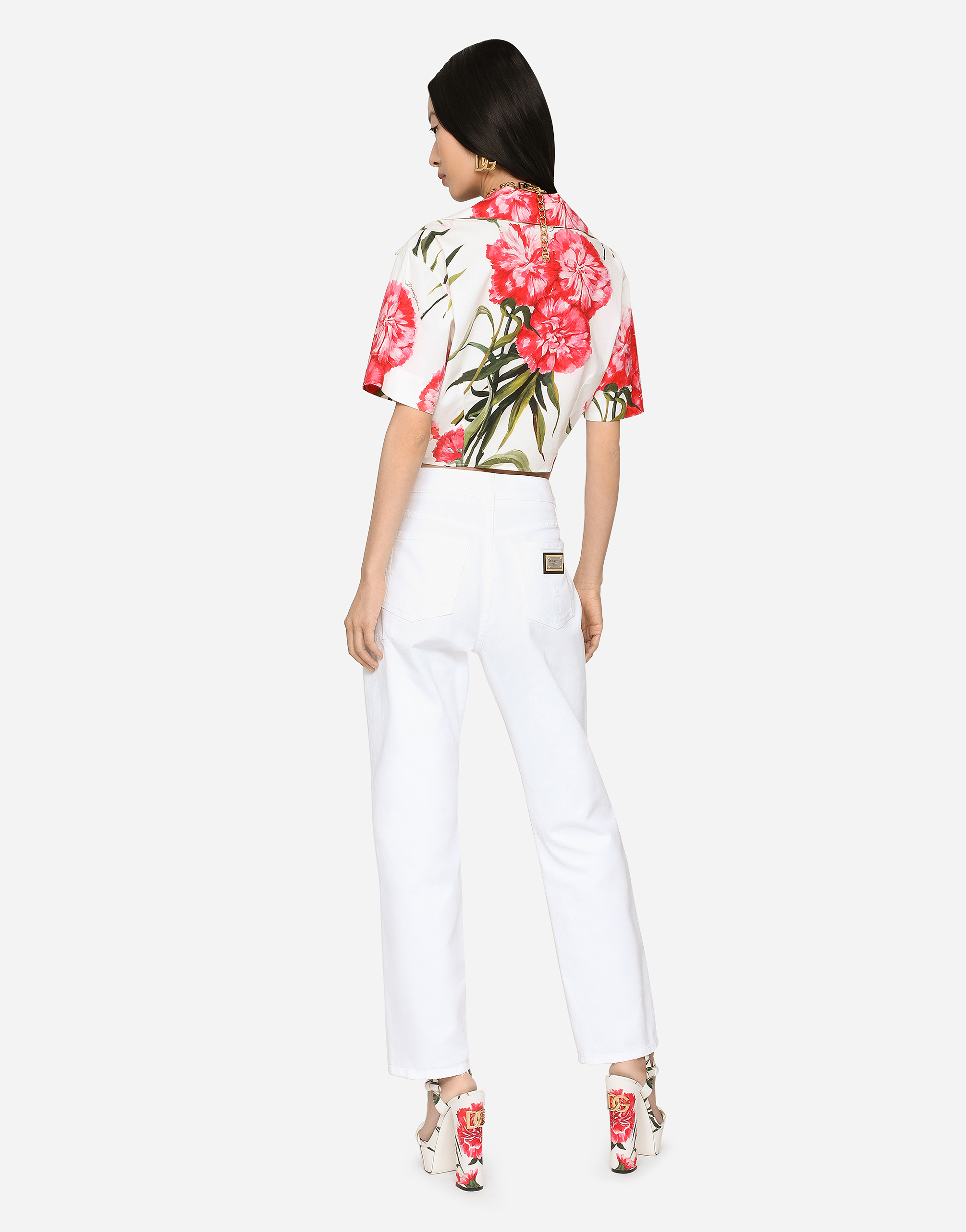 Dolce & Gabbana Cut-out Boyfriend Denim Jeans In Multicolor