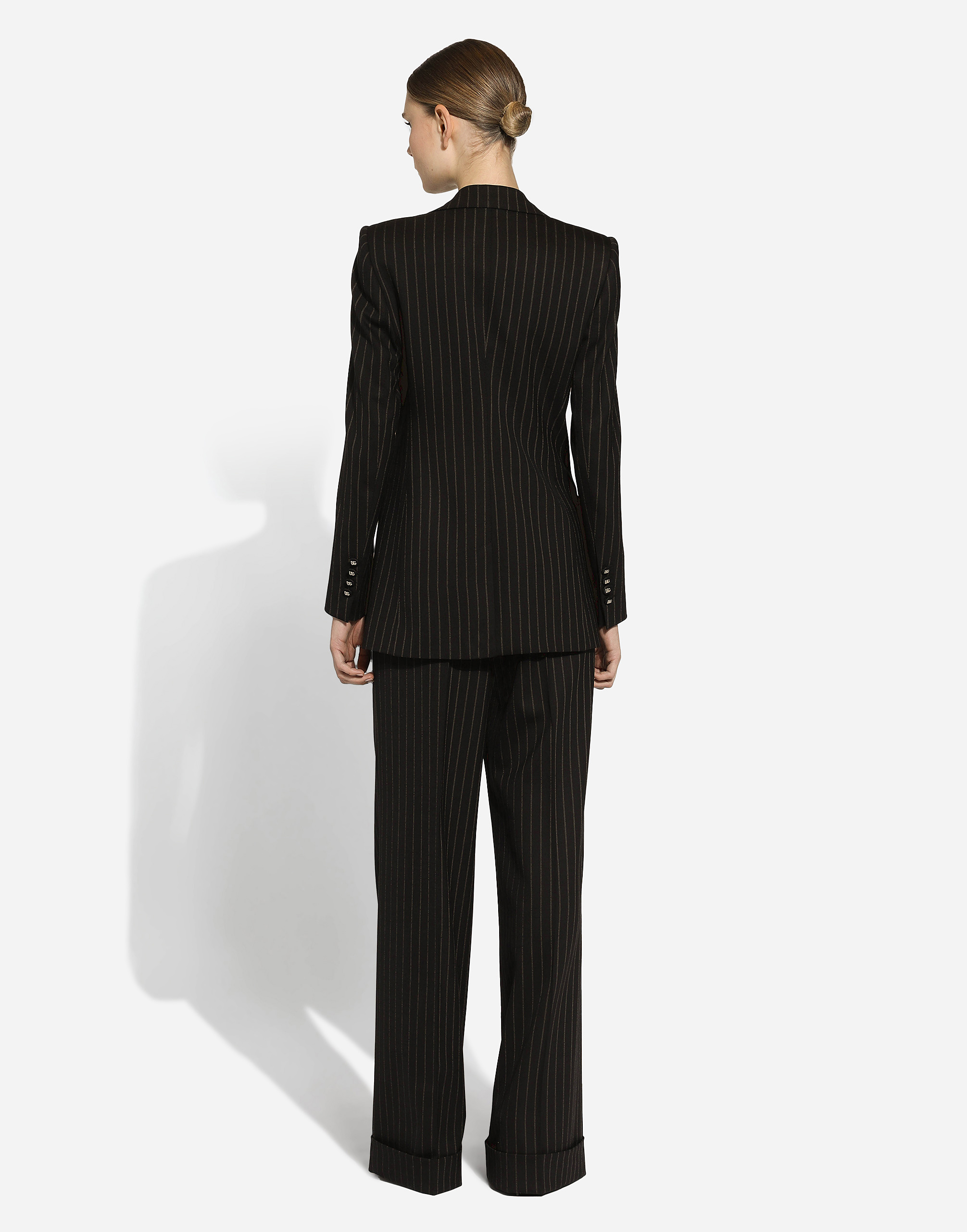 Dolce & Gabbana Brown Wool Blazer In マルチカラー