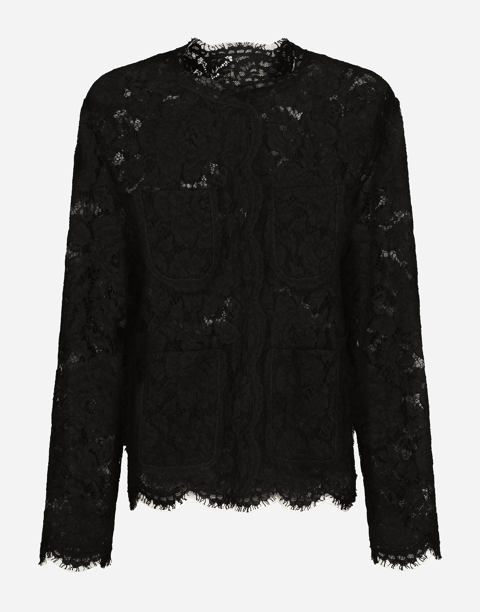 Dolce & Gabbana Single-breasted Lace Jacket - Woman Blazers Black