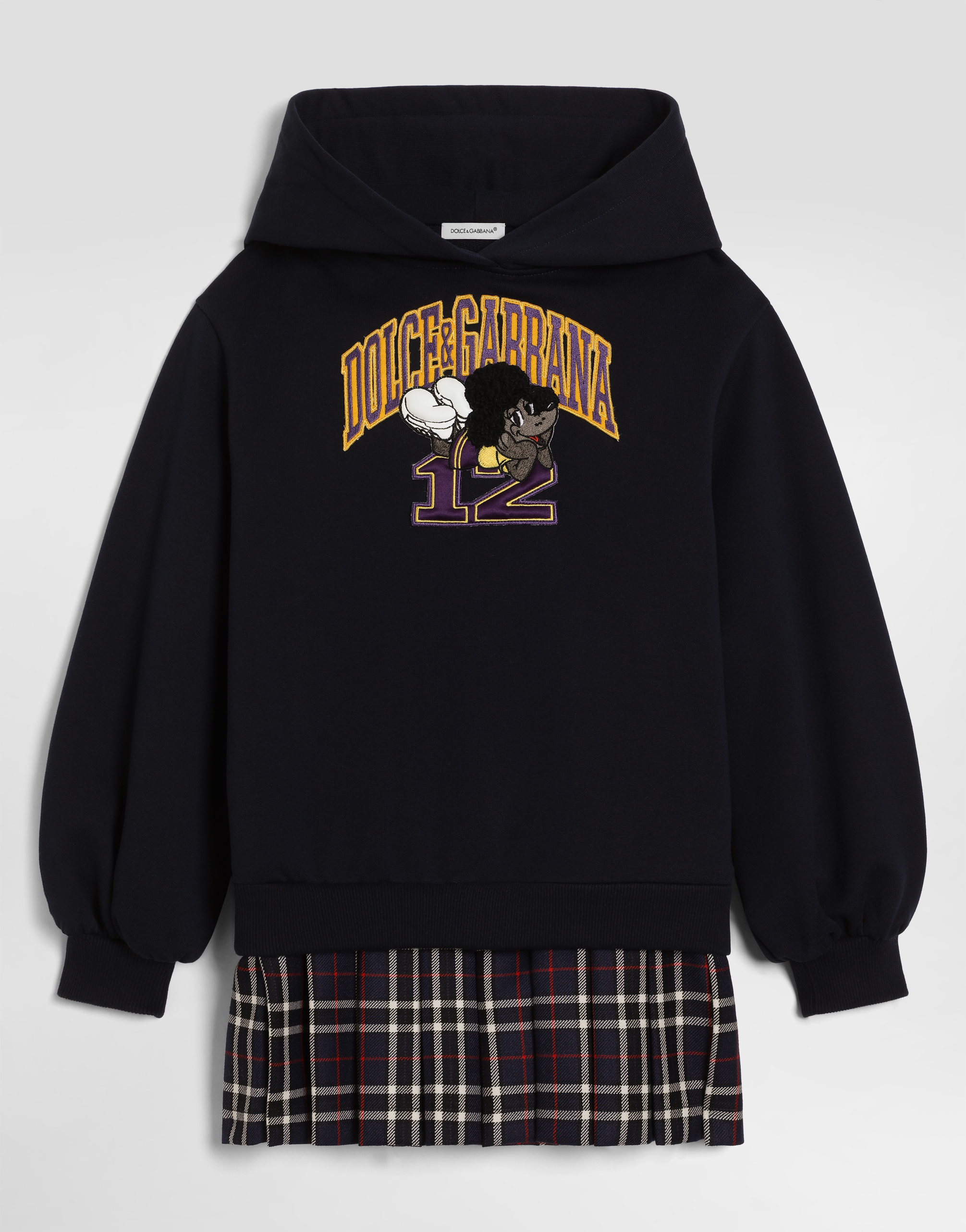 のガールズ パッチ フリース ドレス | Dolce&Gabbana®
