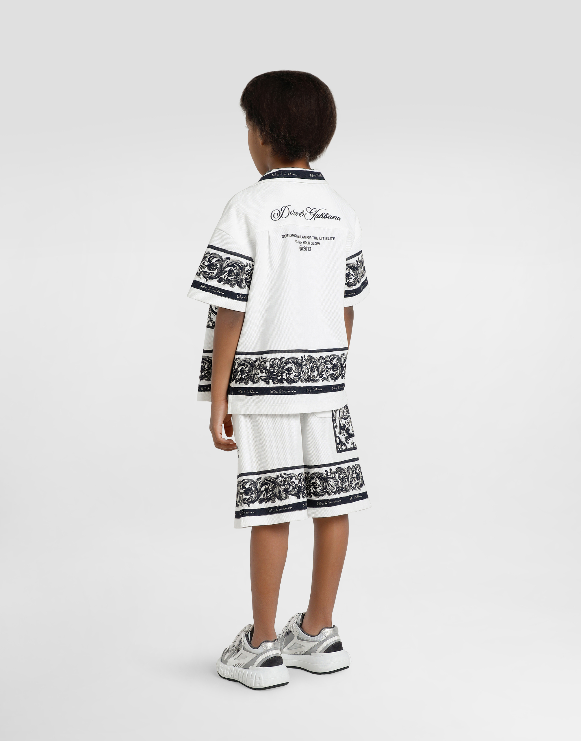 Dolce & Gabbana Little Boy's & Boy's Majolica Logo Shirt In White