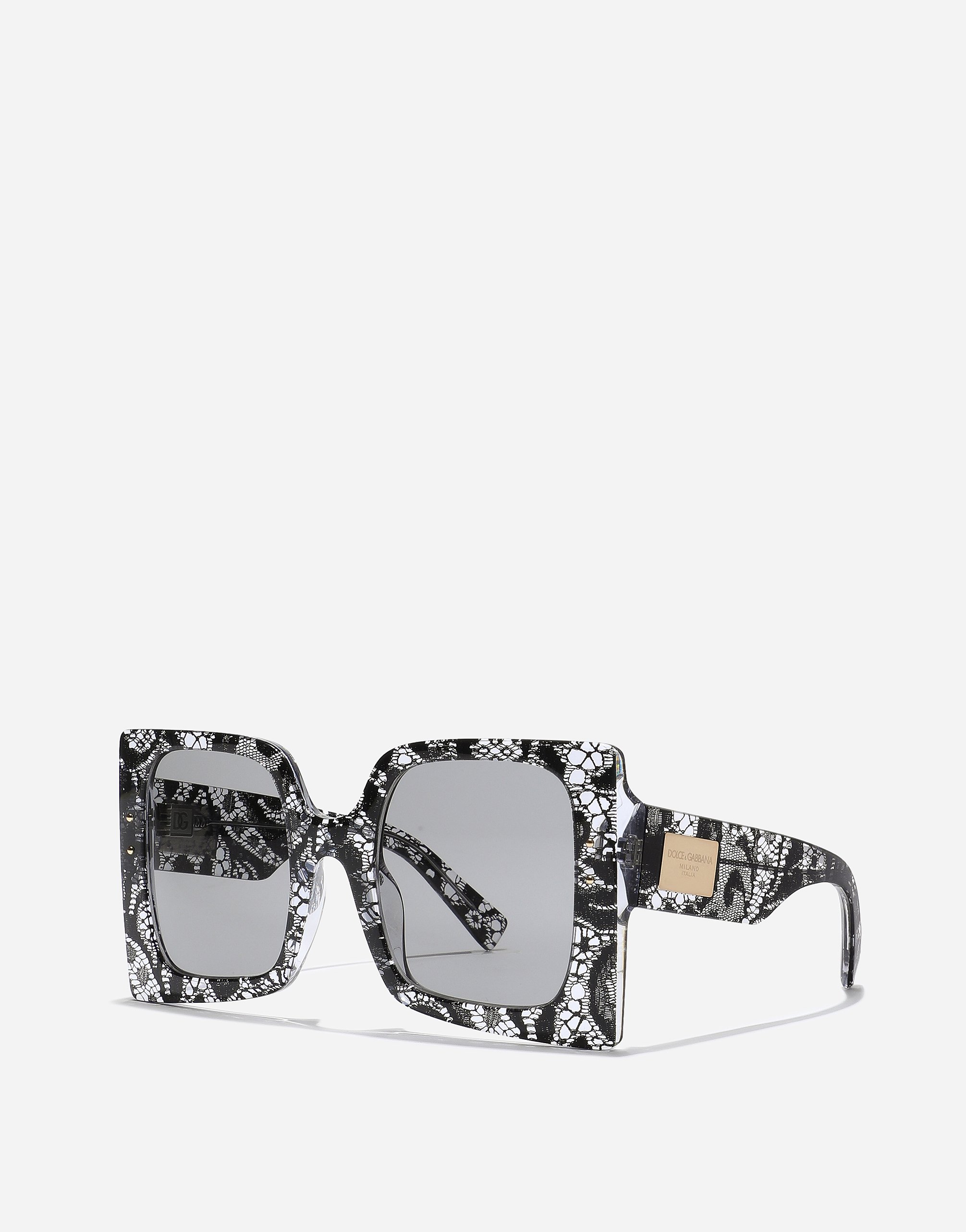 Dolce & Gabbana Square-frame Sunglasses In Black Lace