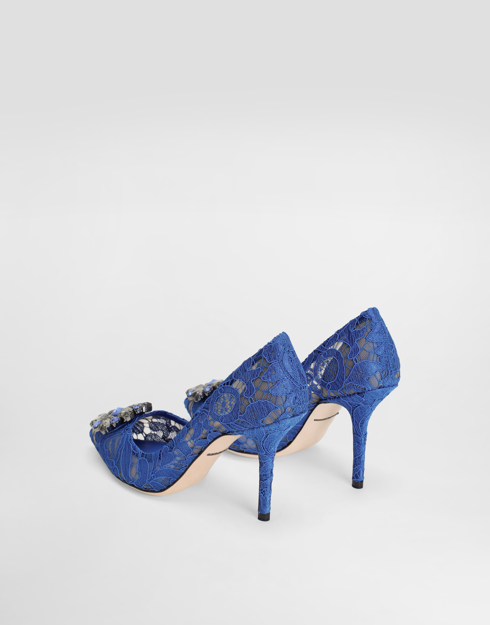  Dolce & Gabbana Lace Rainbow Pumps With Brooch Detailing - Femme Escarpins Et Slingbacks Bleu Dentelle 39.5 