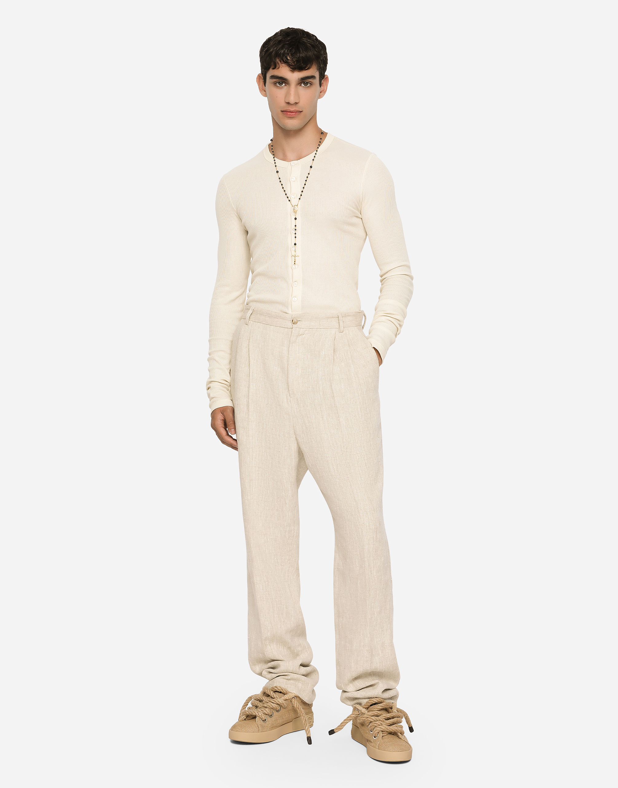 DOLCE & GABBANA TAILORED LINEN PANTS