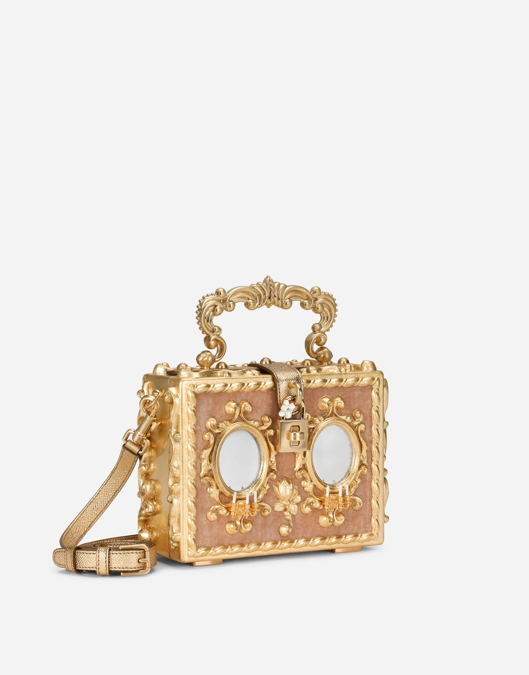  Dolce & Gabbana Calfskin Dolce Box Bag With Rhinestone And Mirrored Detailing - Frau Handtaschen Mehrfarbig Onesize 