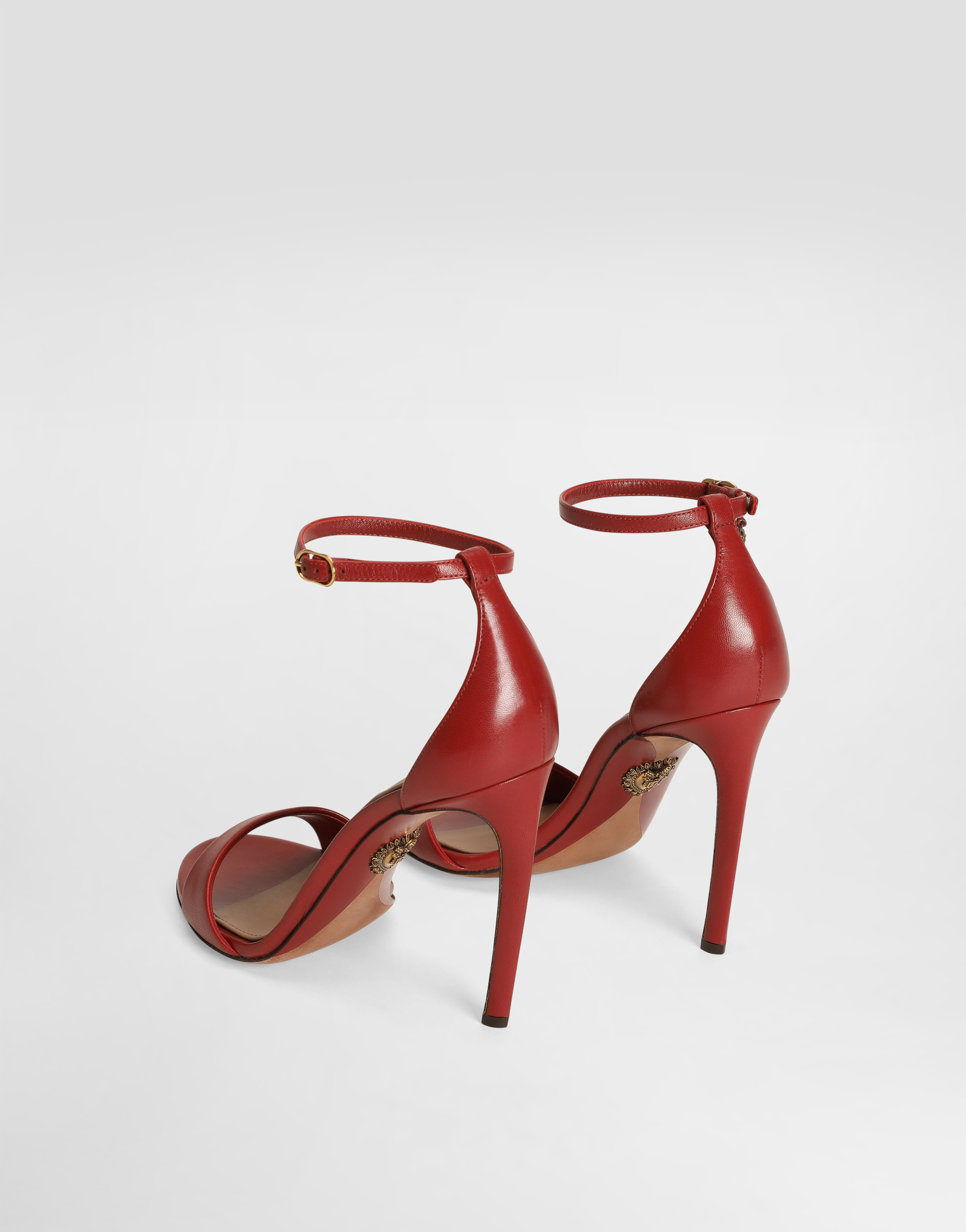 Dolce & Gabbana Polished Goatskin Sandals In Red