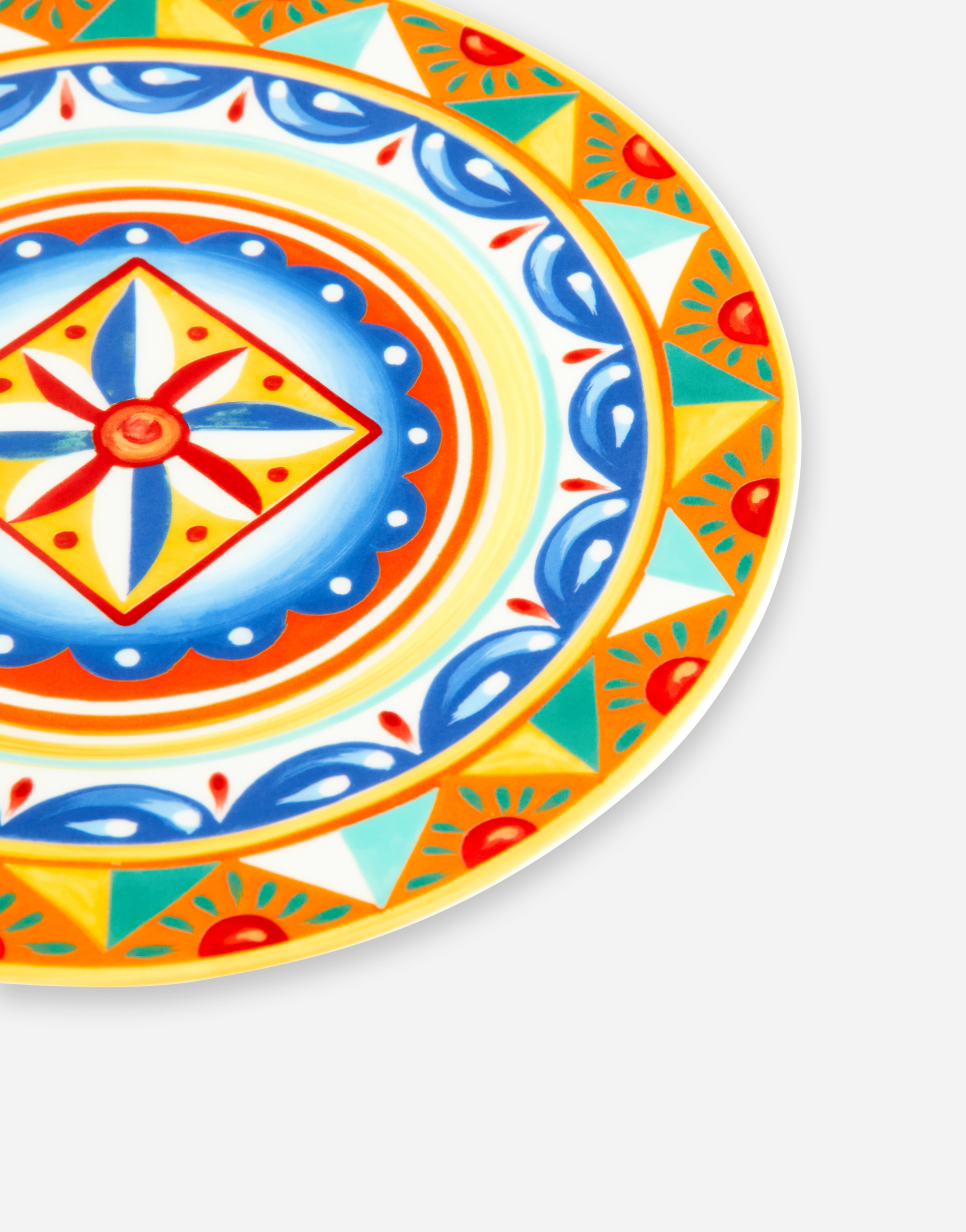 Dolce & Gabbana Set 2 Dinner Plates In Fine Porcelain Multicolor Unisex Onesize In Multicolor