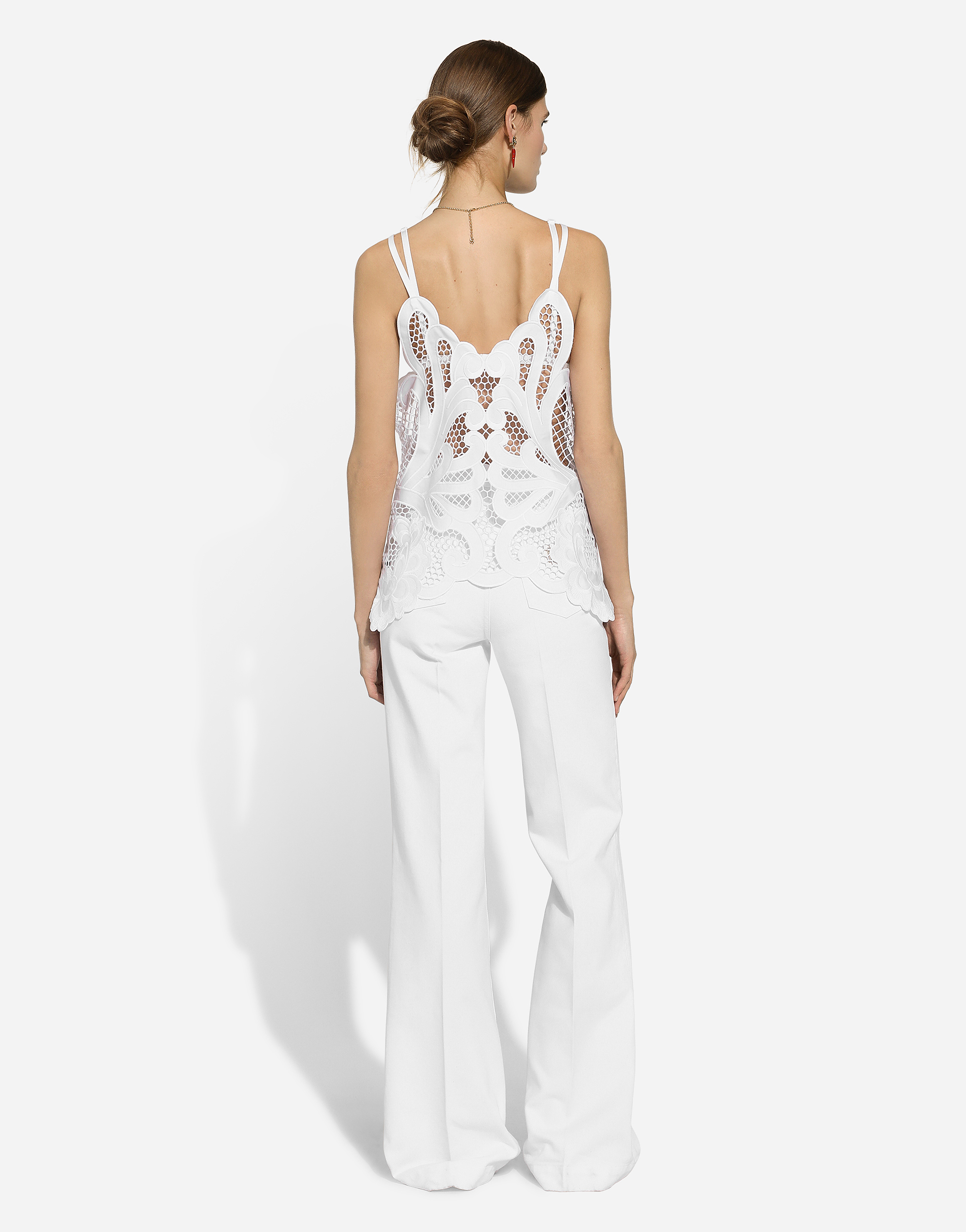 Dolce & Gabbana Cotton Top With Cut-out Detailing In ホワイト