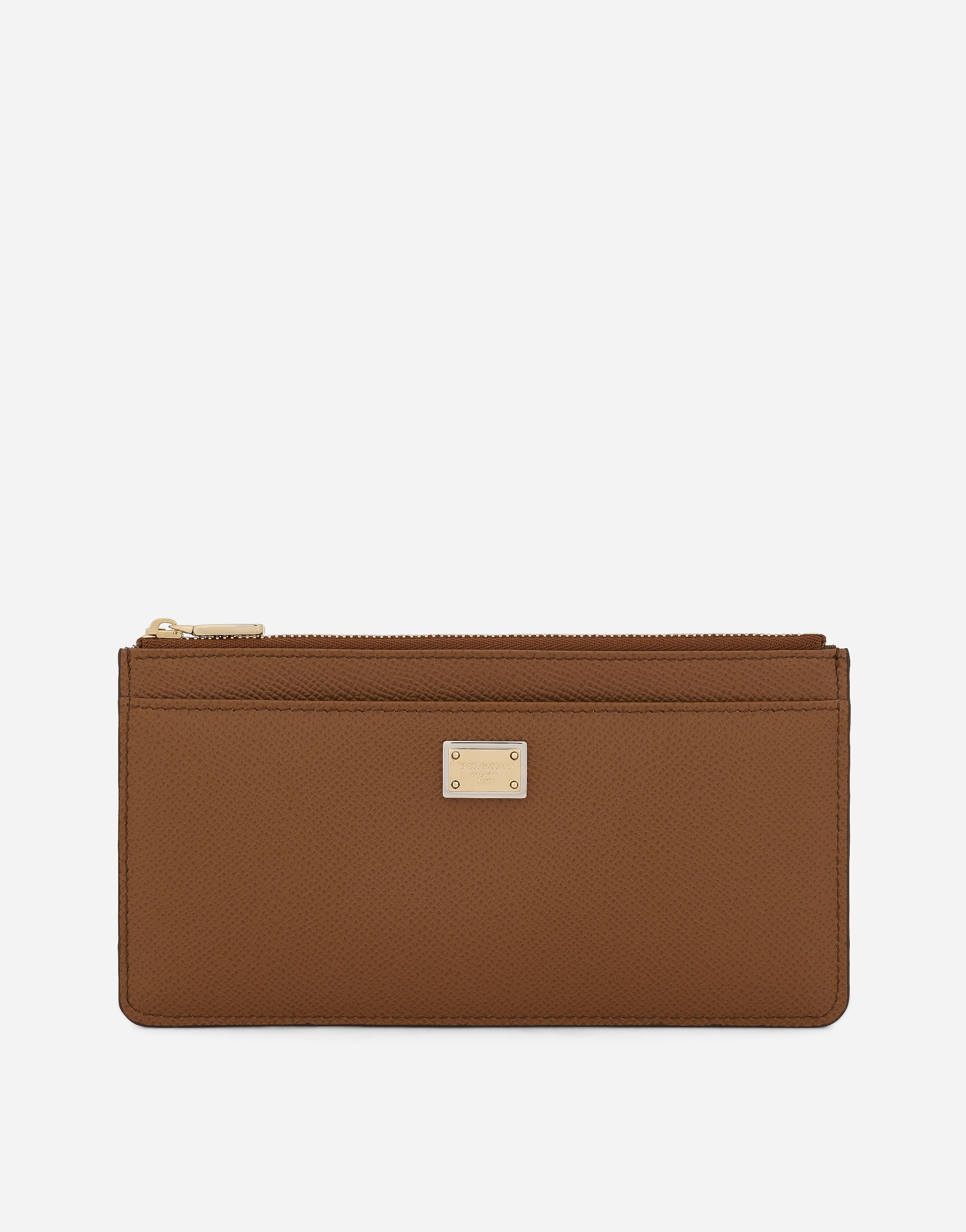 Dolce & Gabbana Large Card Holder With Tag - Woman Brown Leather Onesize