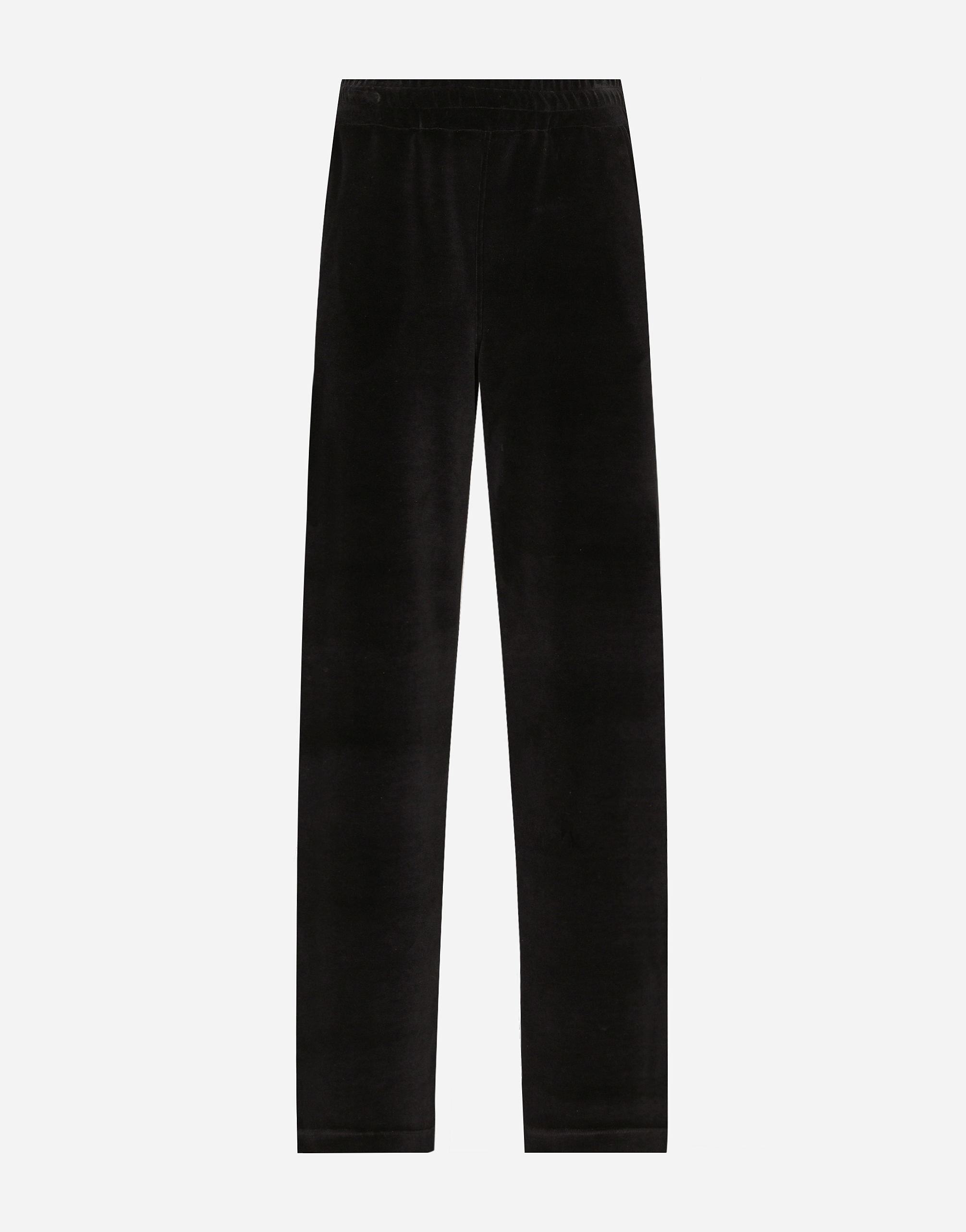 Dolce & Gabbana Cotton Chenille Jogging Pants With Dg Logo - Woman Pants And Shorts Black