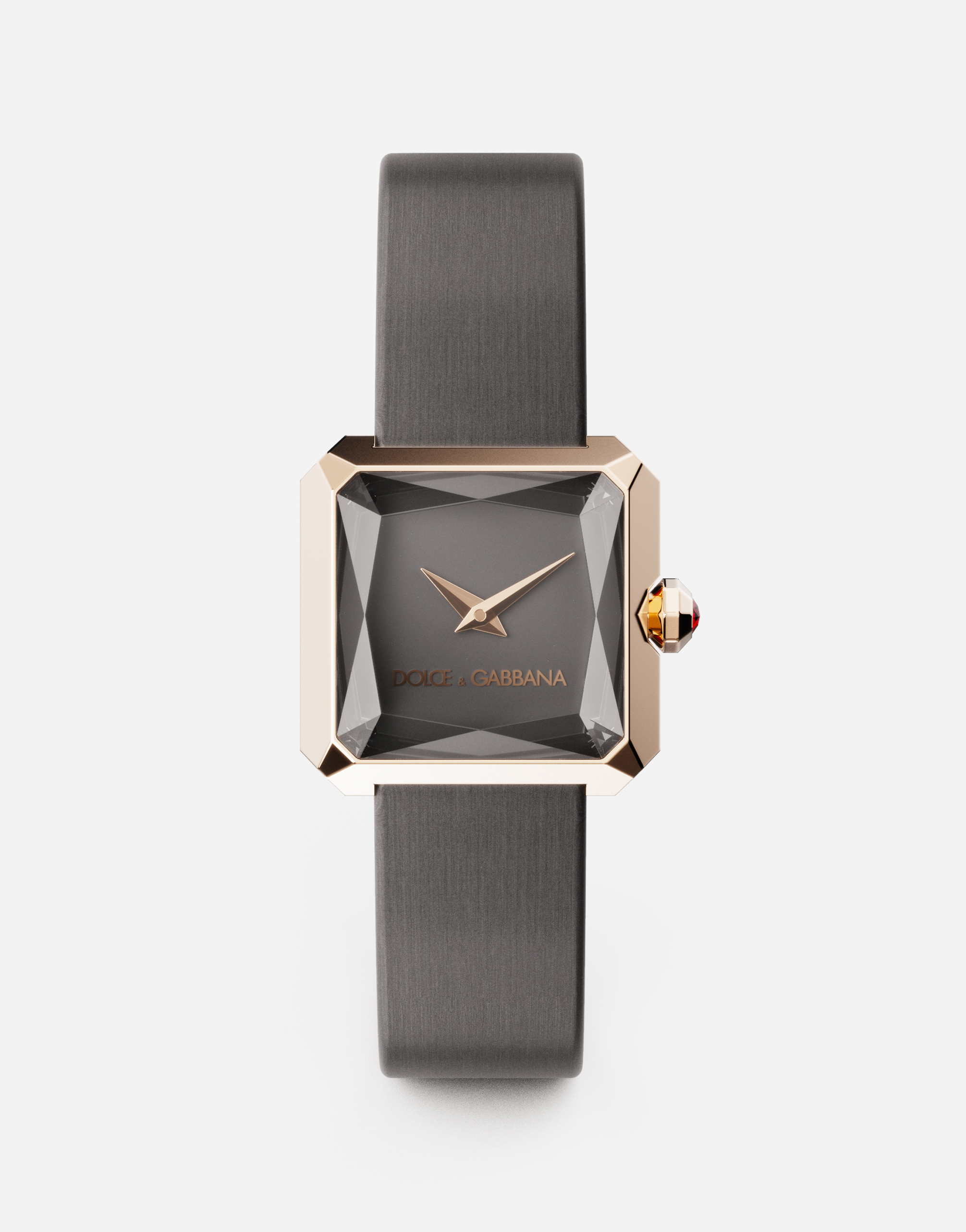 Dolce & Gabbana Gold Watch With Silk Strap Grey Female Onesize