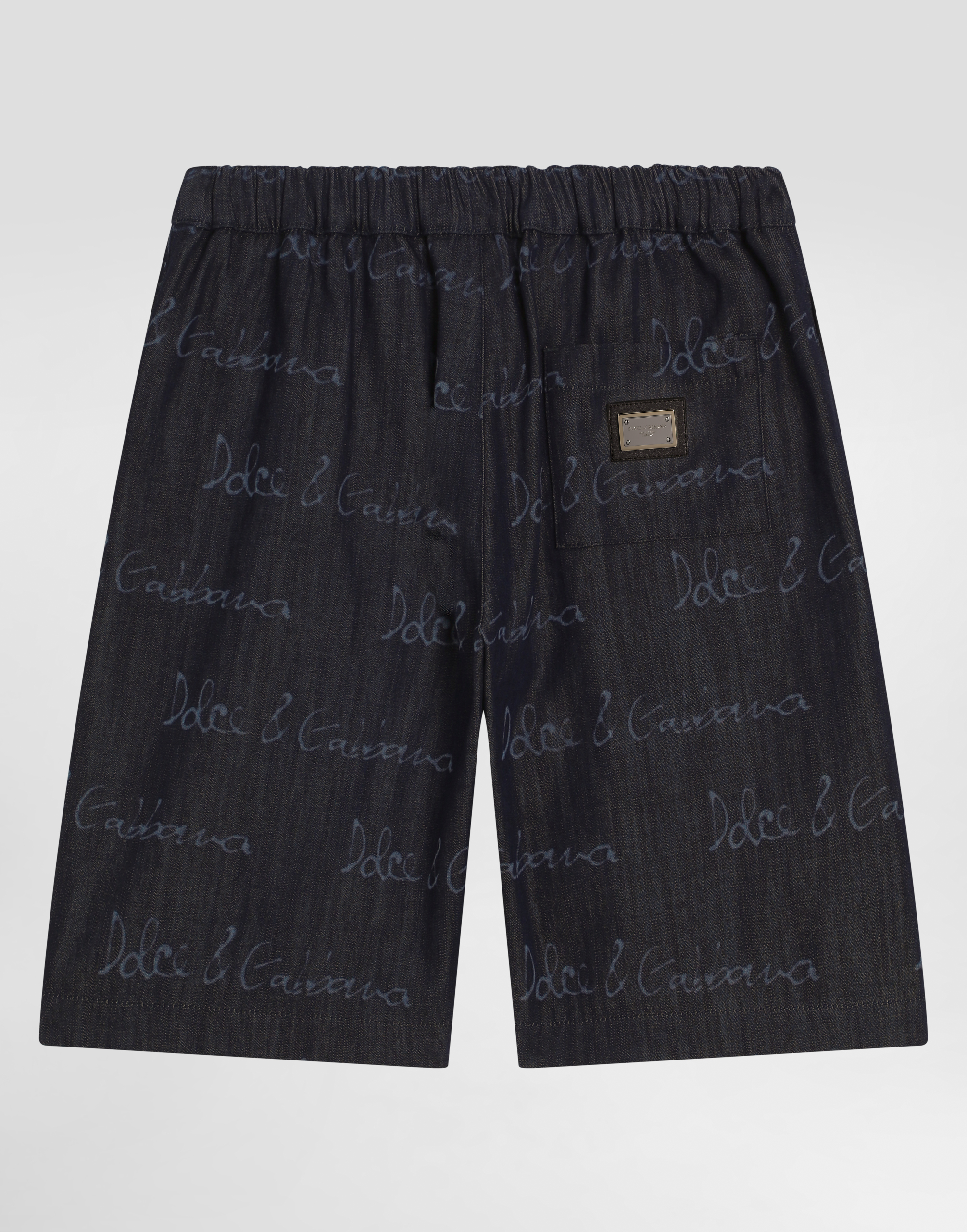 Dolce & Gabbana Denim Shorts With Dolce&gabbana Logo In Multicolor