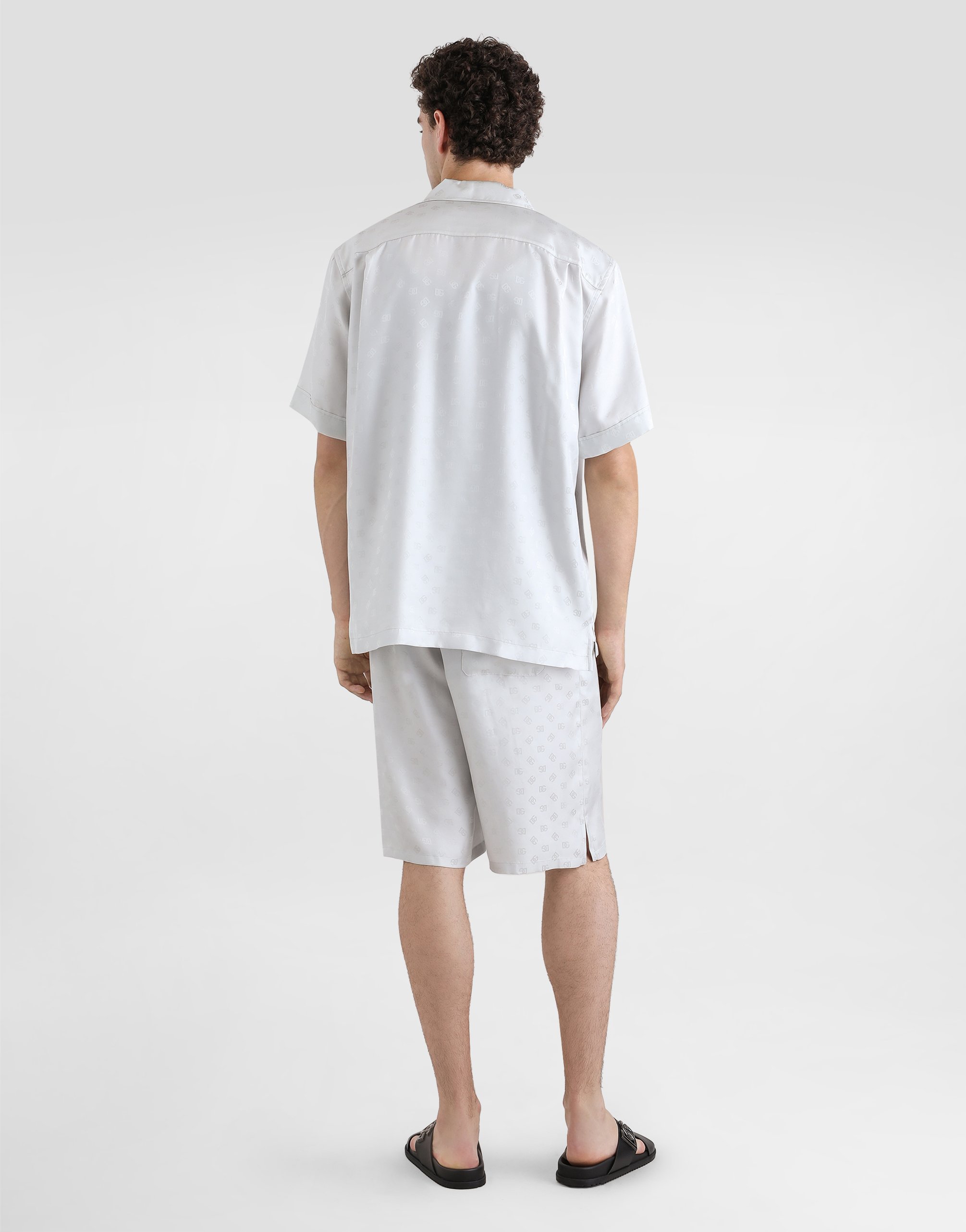 DG jacquard logo hawaii shirt