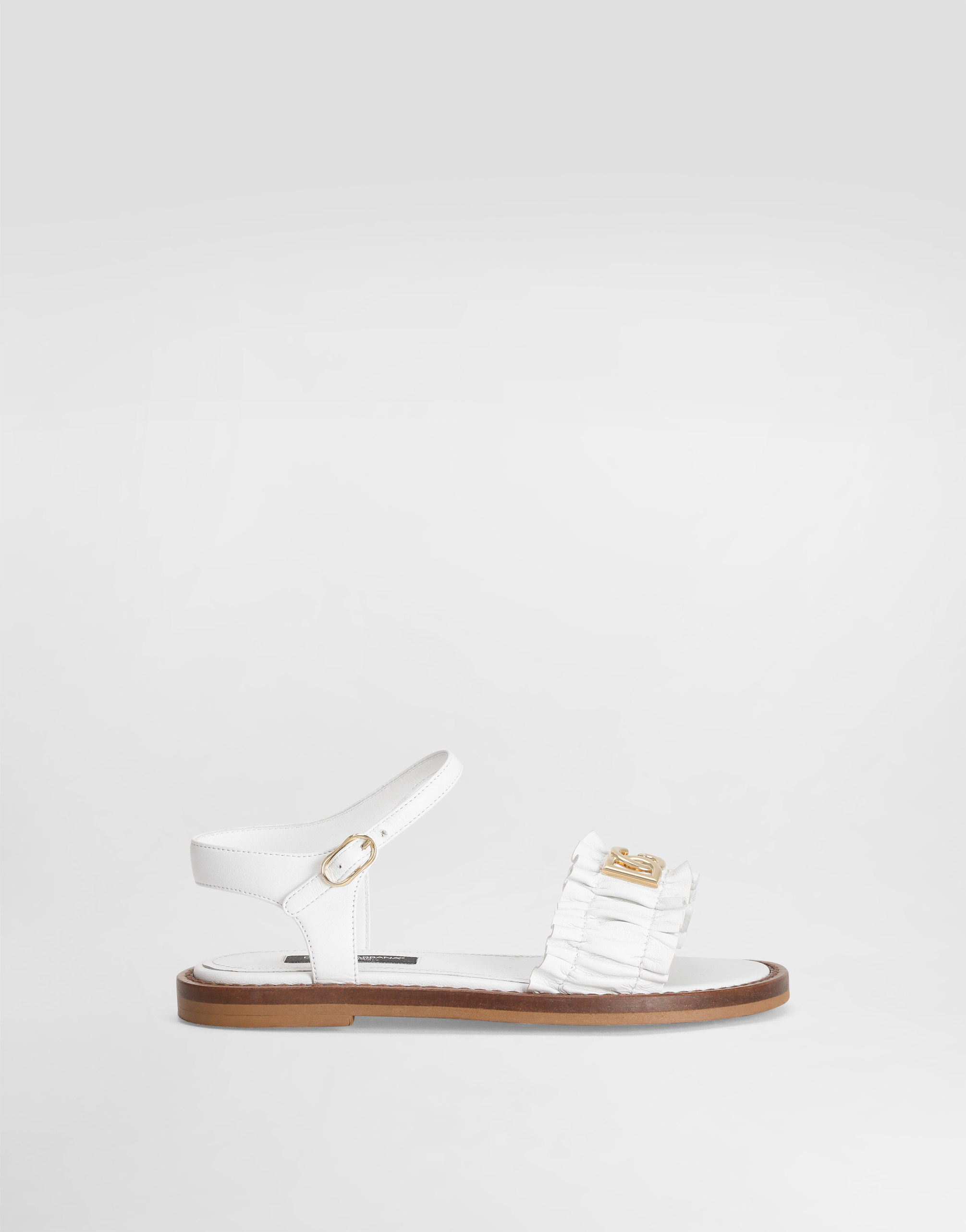 Nappa leather sandals in White for Girls | Dolce&Gabbana® US