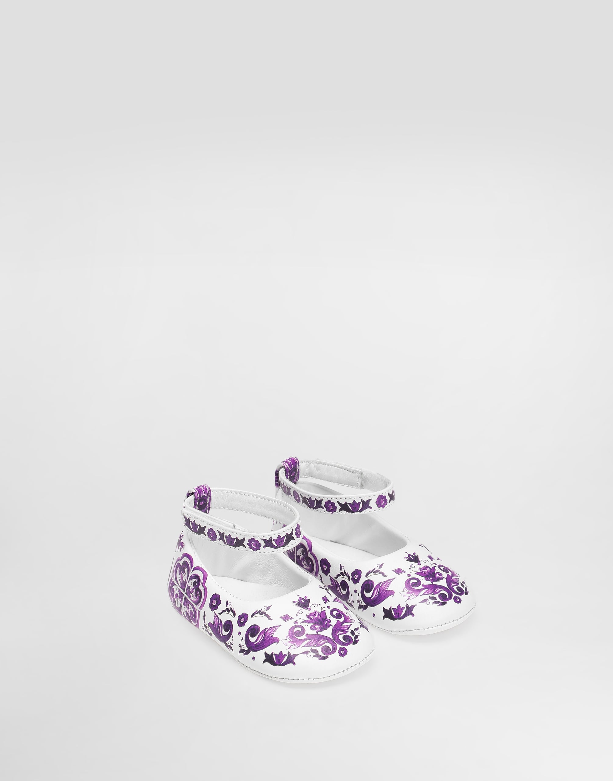 Dolce & Gabbana Majolica-print Nappa Leather Ballet Flats - Femme Chaussures Bébé (16-20) Multicolor Cuir 18 
