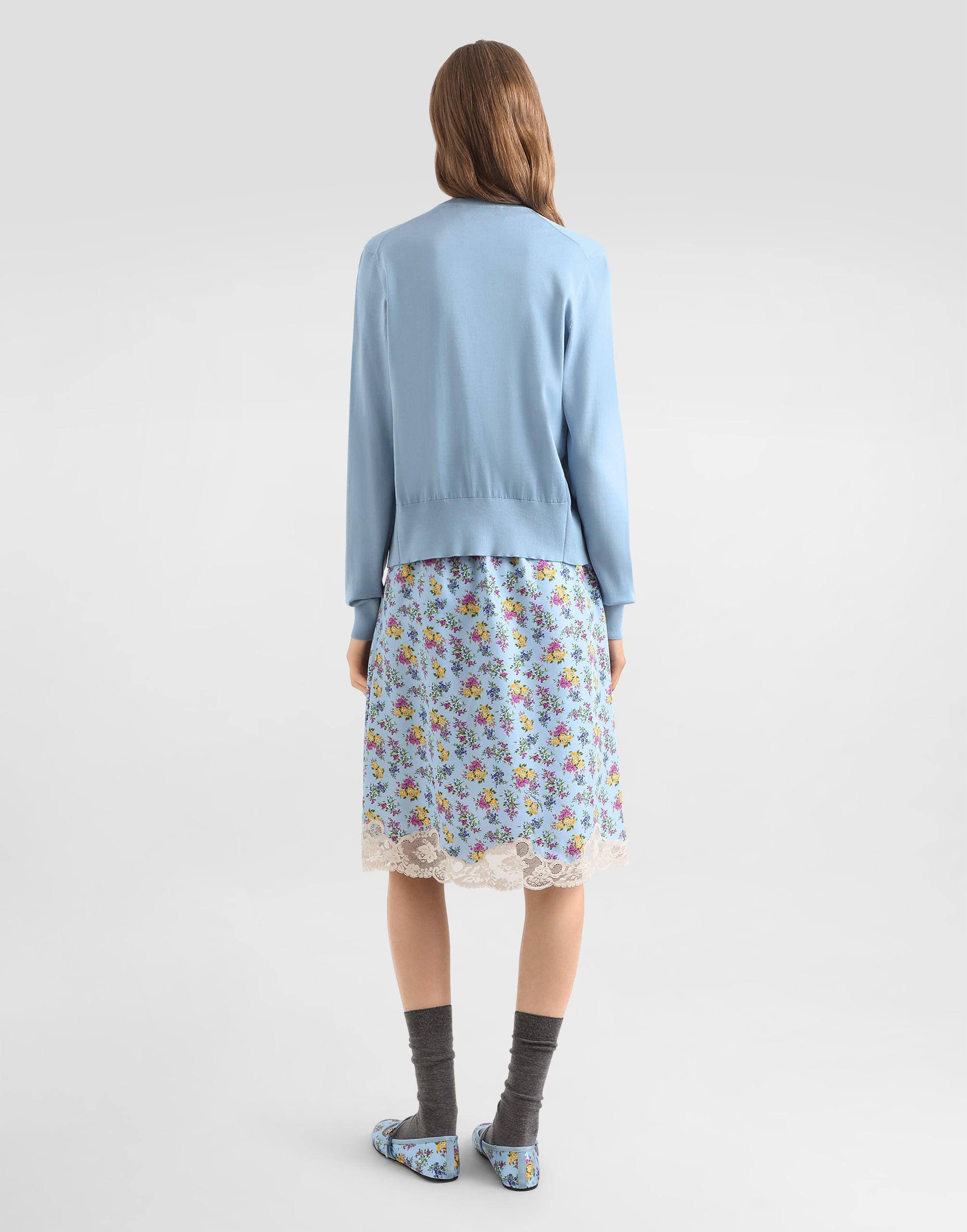  Dolce & Gabbana Silk Cardigan With Buttons - Frau Strickwaren Azure 36 