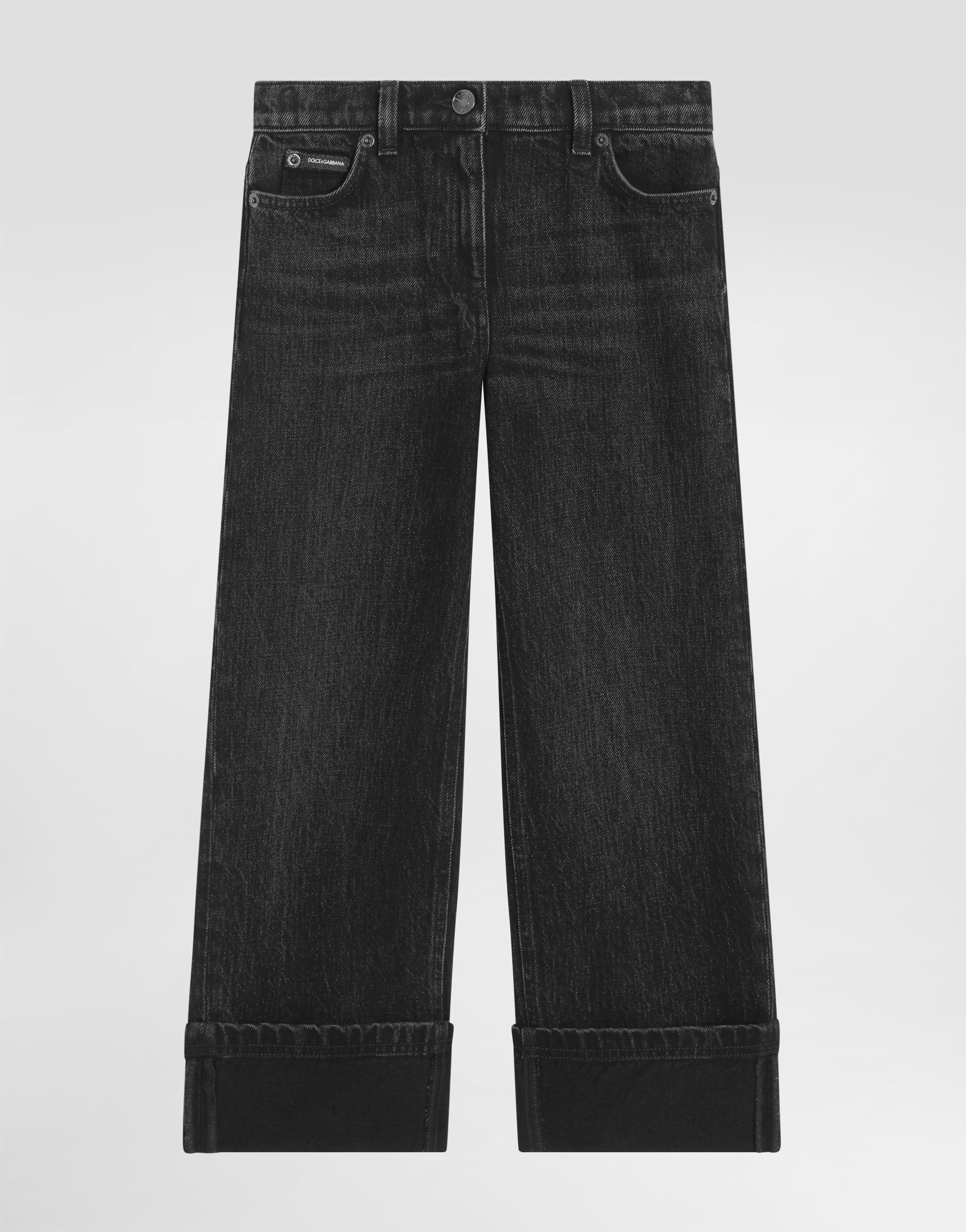 5-pocket denim trousers in Multicolor for Girls | Dolce&Gabbana®