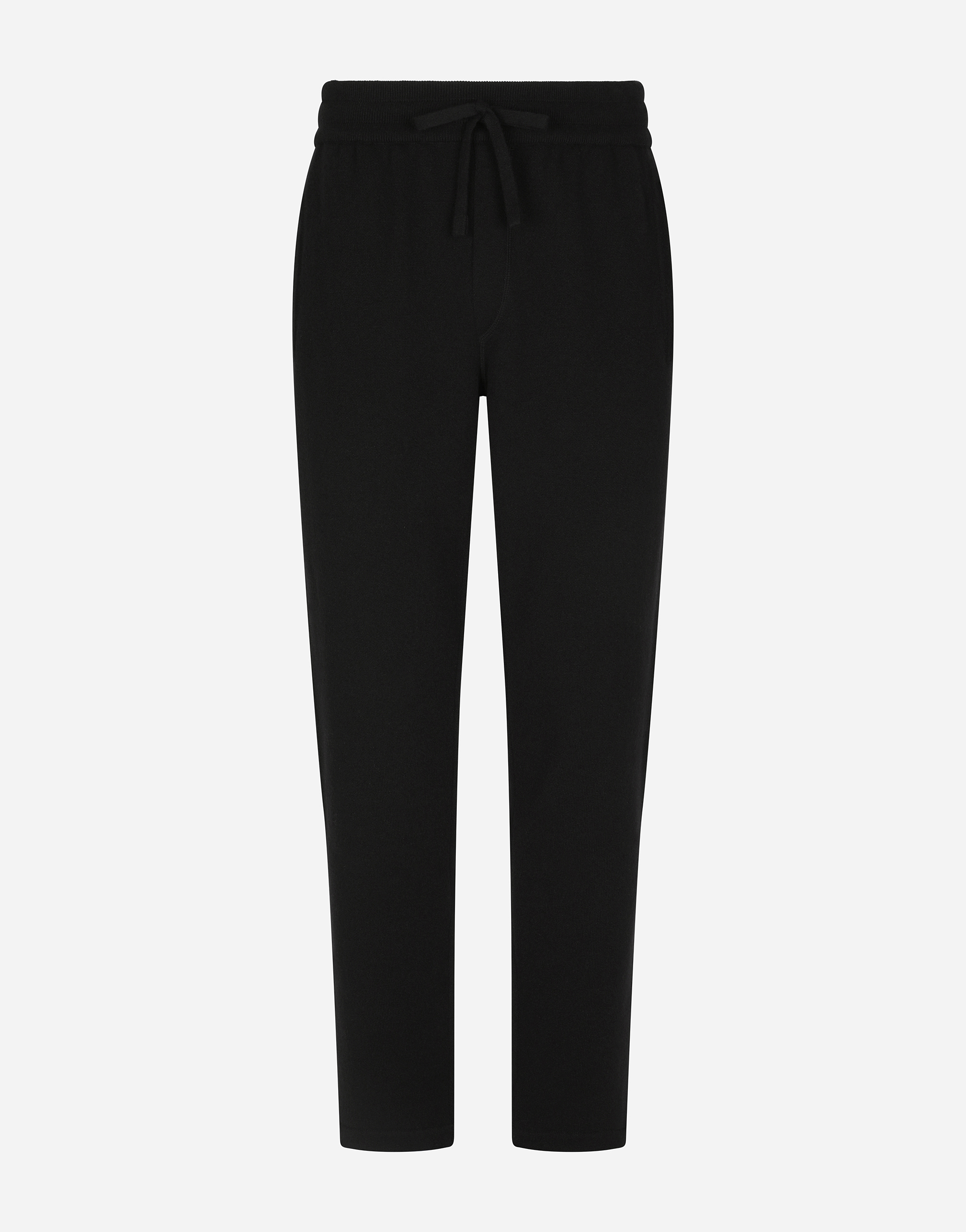 Dolce & Gabbana Cashmere Jogging Pants With Dg Logo - Man Pants And Shorts Black