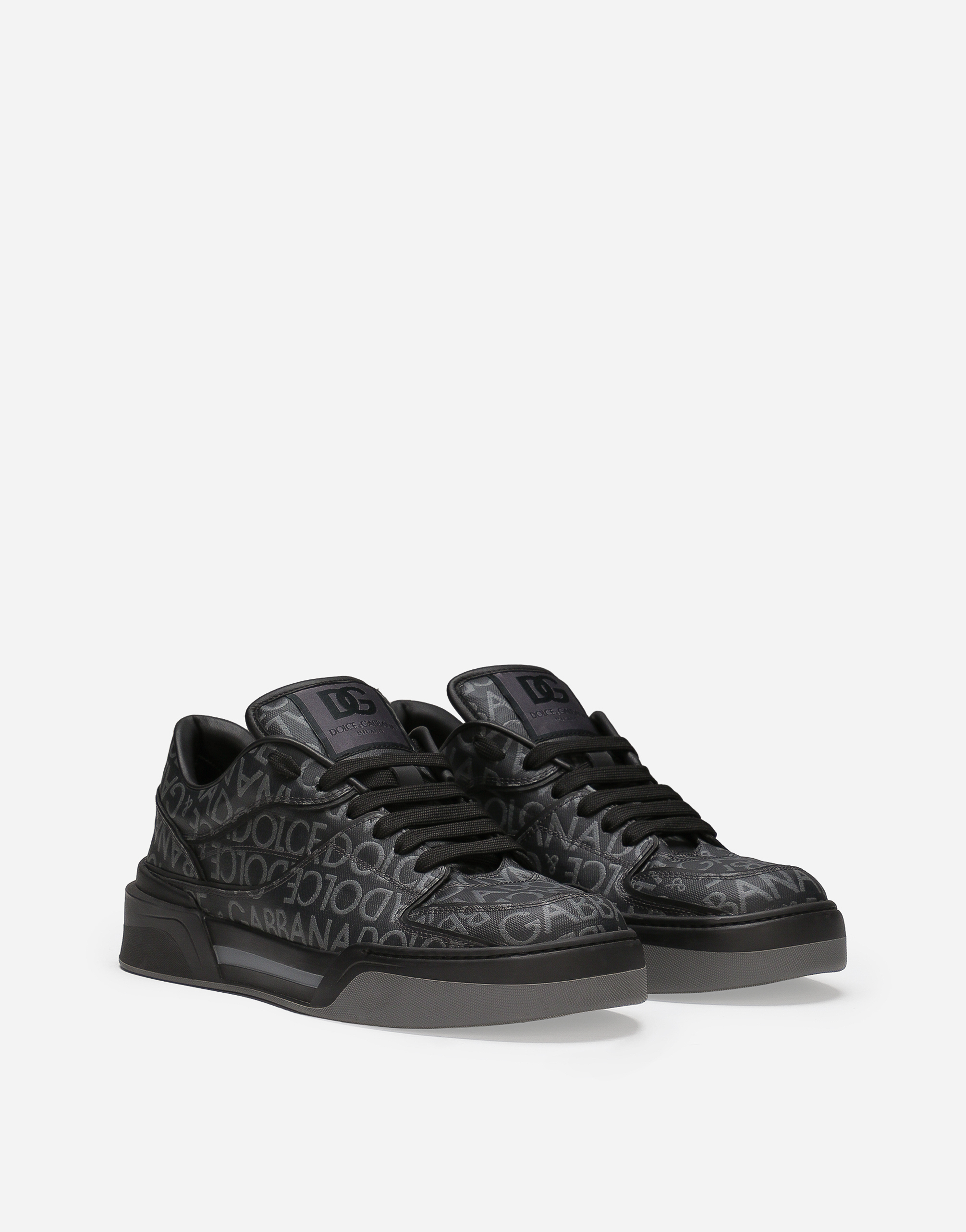 DOLCE & GABBANA COATED JACQUARD NEW ROMA SNEAKERS