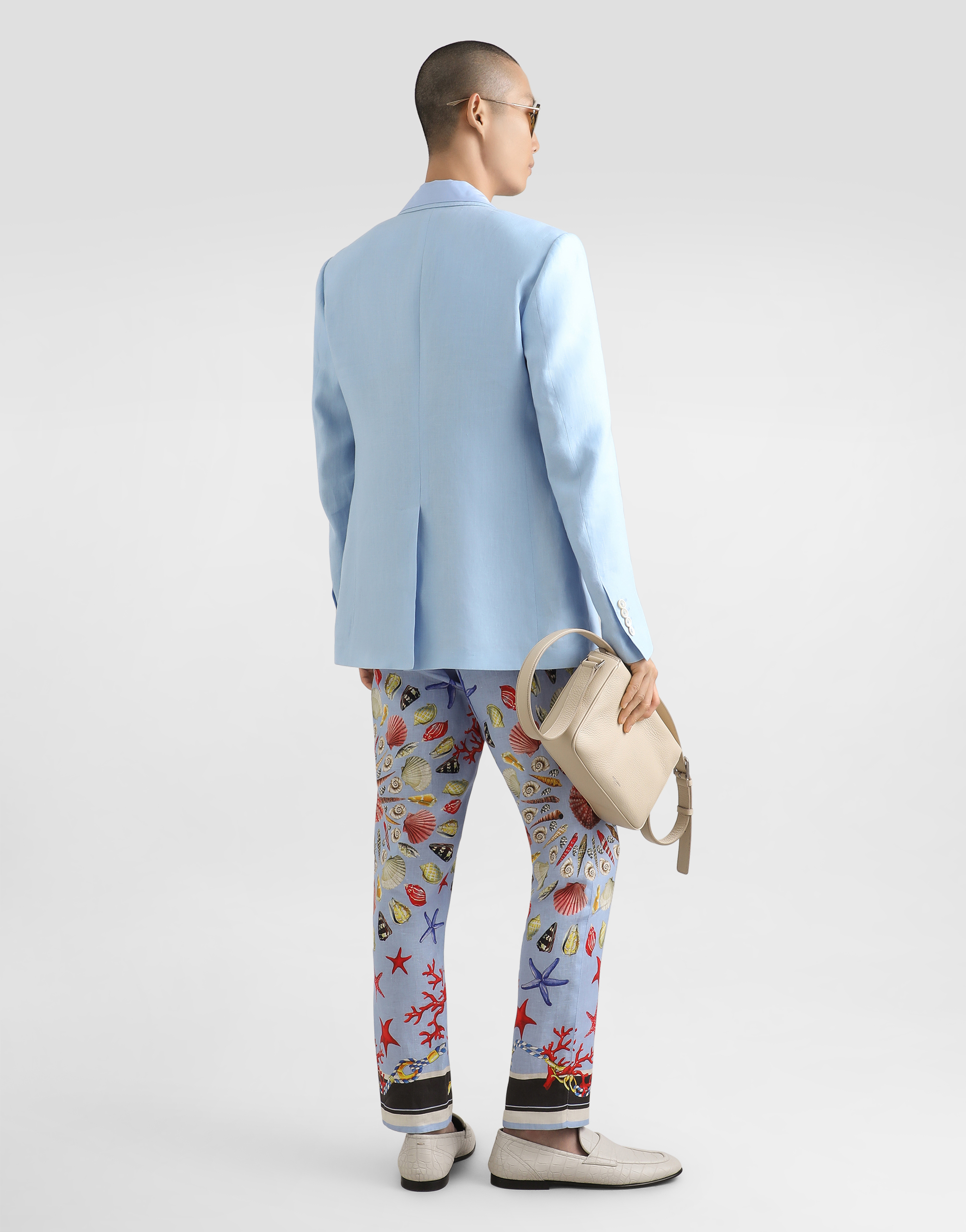 Sicilia single-breasted linen jacket