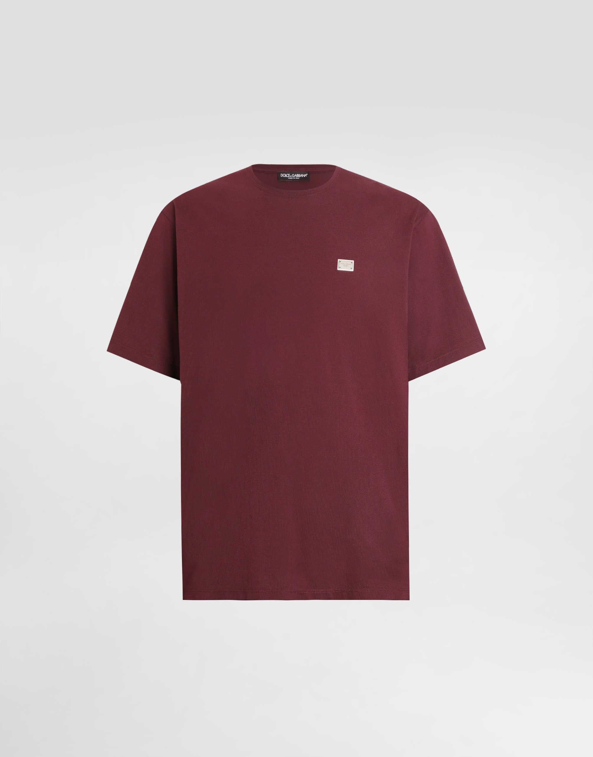 Dolce & Gabbana Cotton T-shirt With Tag In Bordeaux