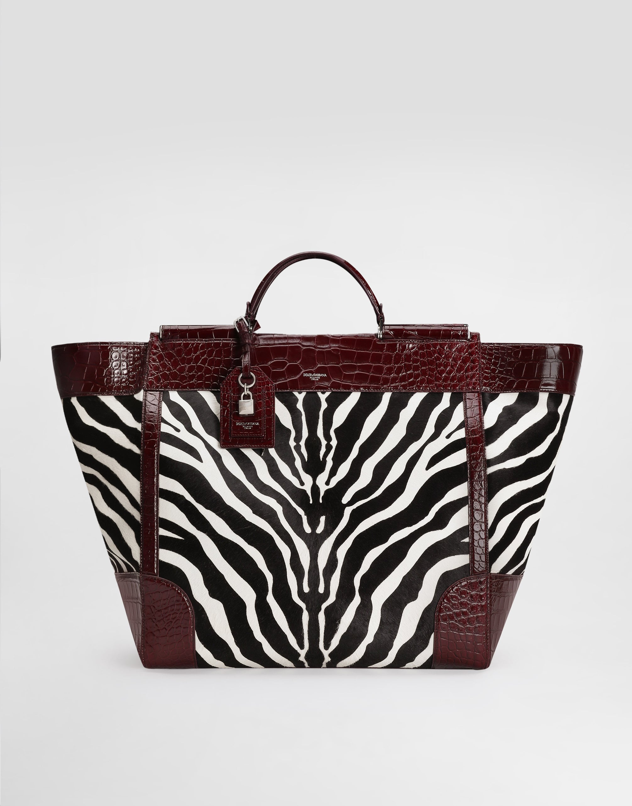 Sicily pony and polished alligator handbag in Multicolor for Men