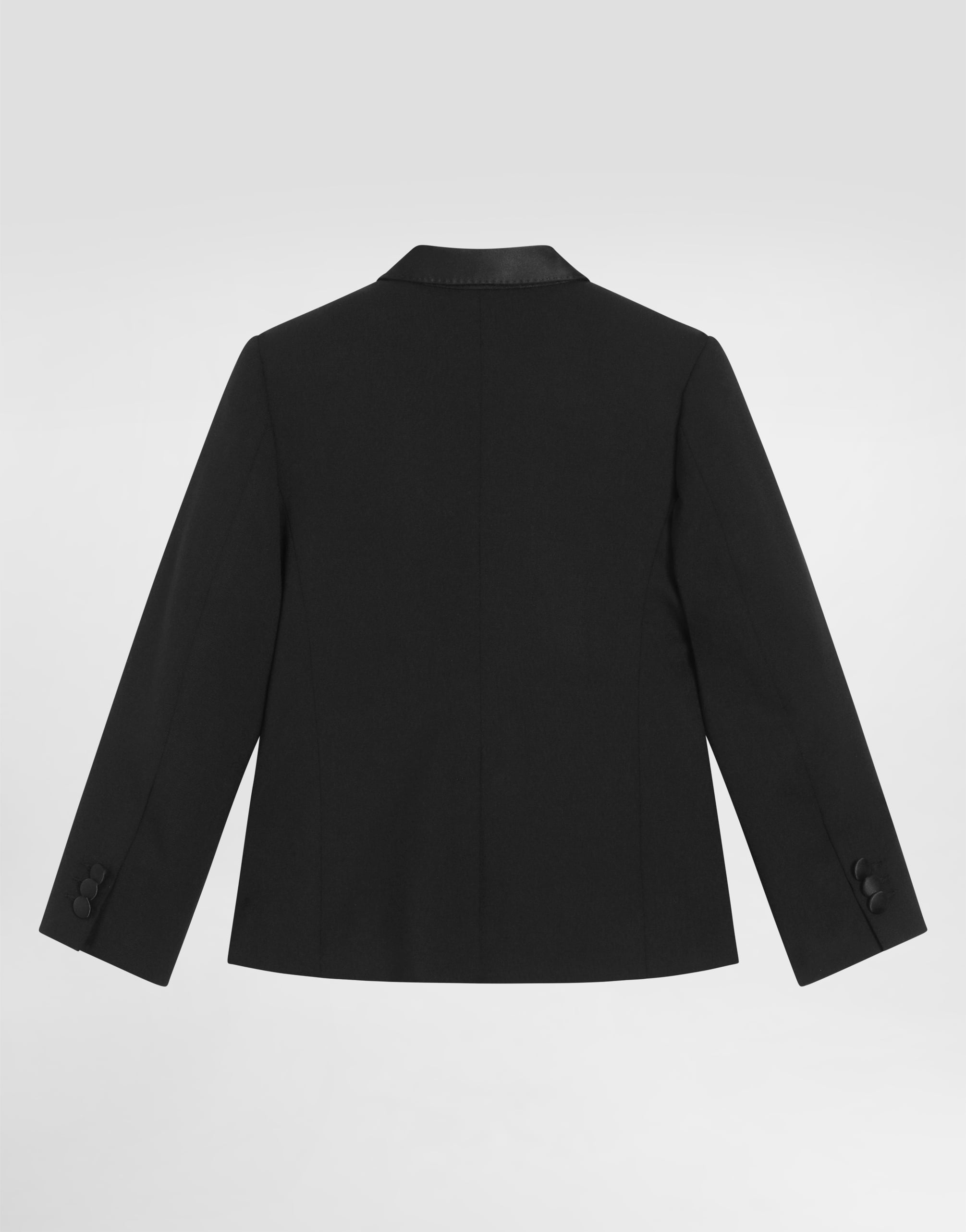  Dolce & Gabbana Einreihige Wolljacke Mit Details Aus Duchesse - Mann Mäntel Und Jacken Schwarz Wolle 8 Years 