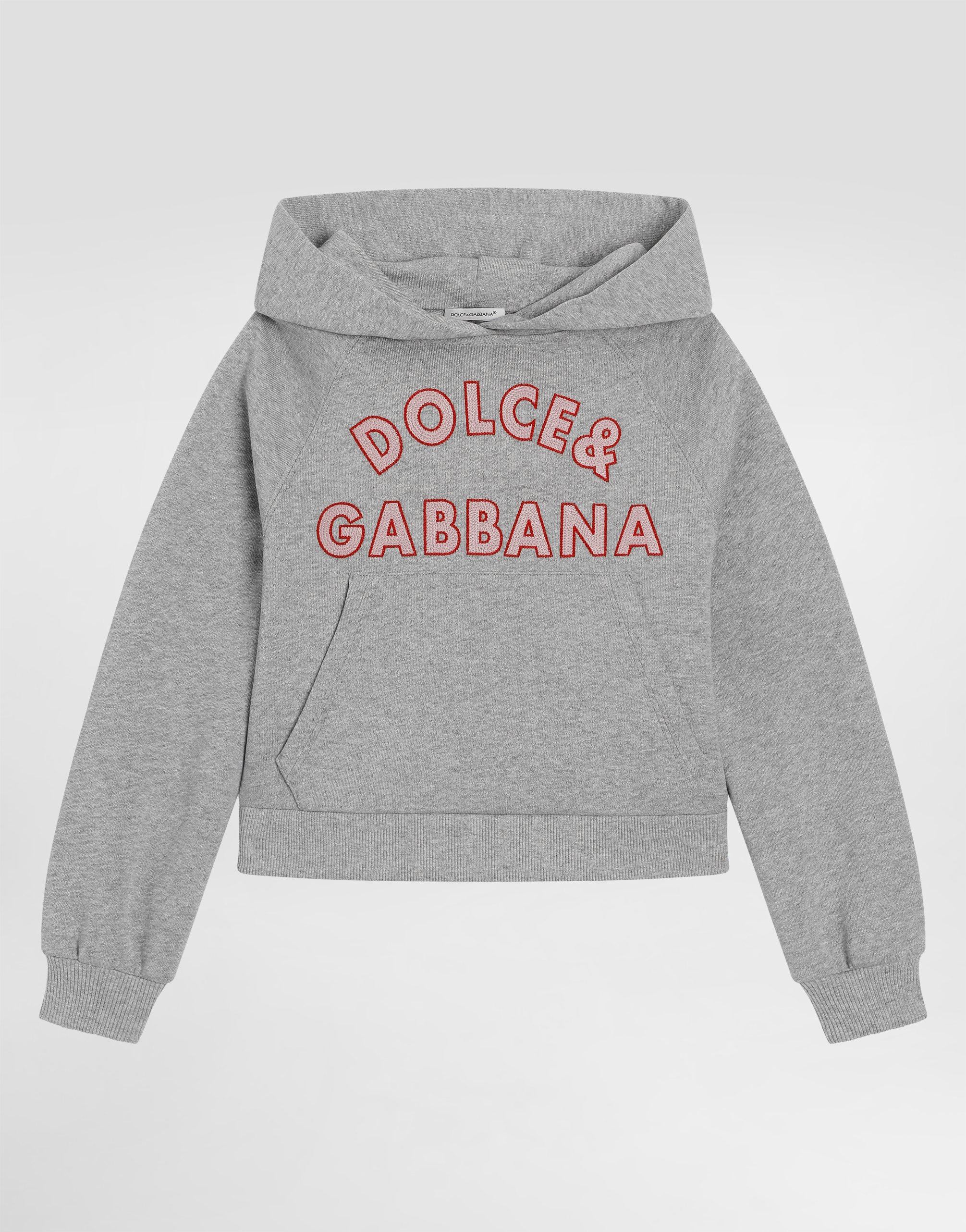 Oversized fleece hoodie with Dolce&Gabbana embroidery