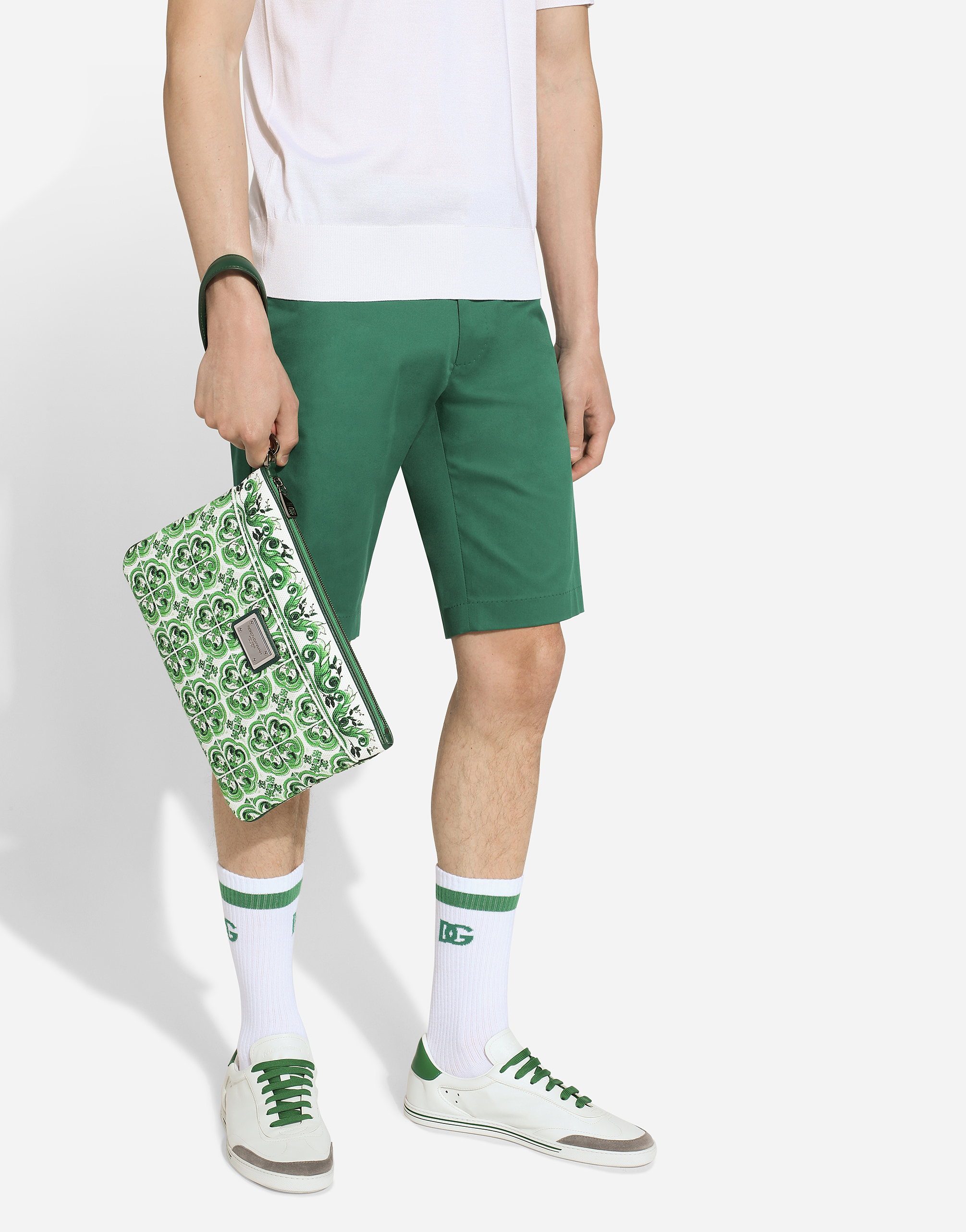 Dolce & Gabbana Majolica-print Canvas Pouch In Print