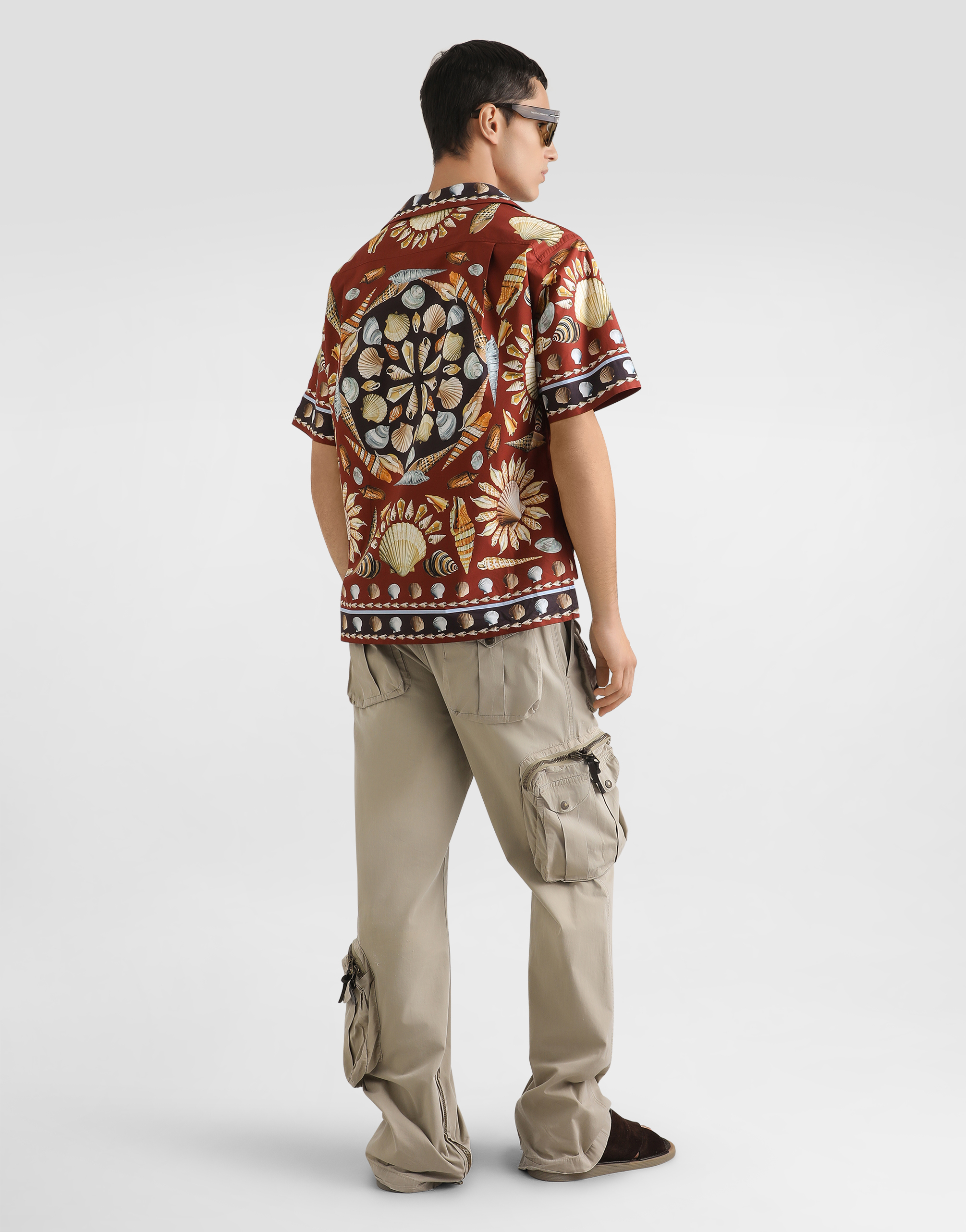 Printe popeline oversized shirt
