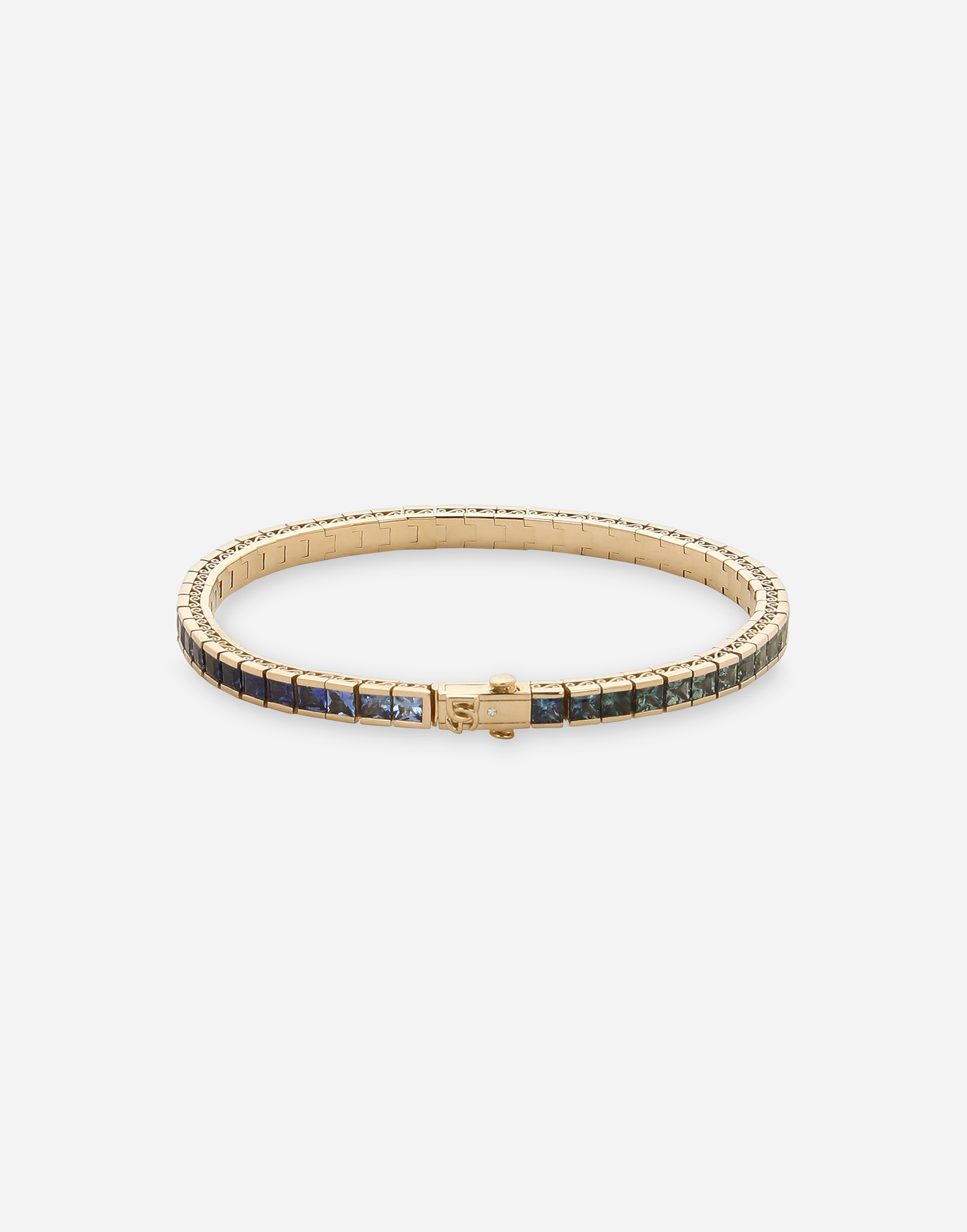 Shop Dolce & Gabbana Tennis Bracelet In Yellow Gold 18kt With Multicolor Sapphires