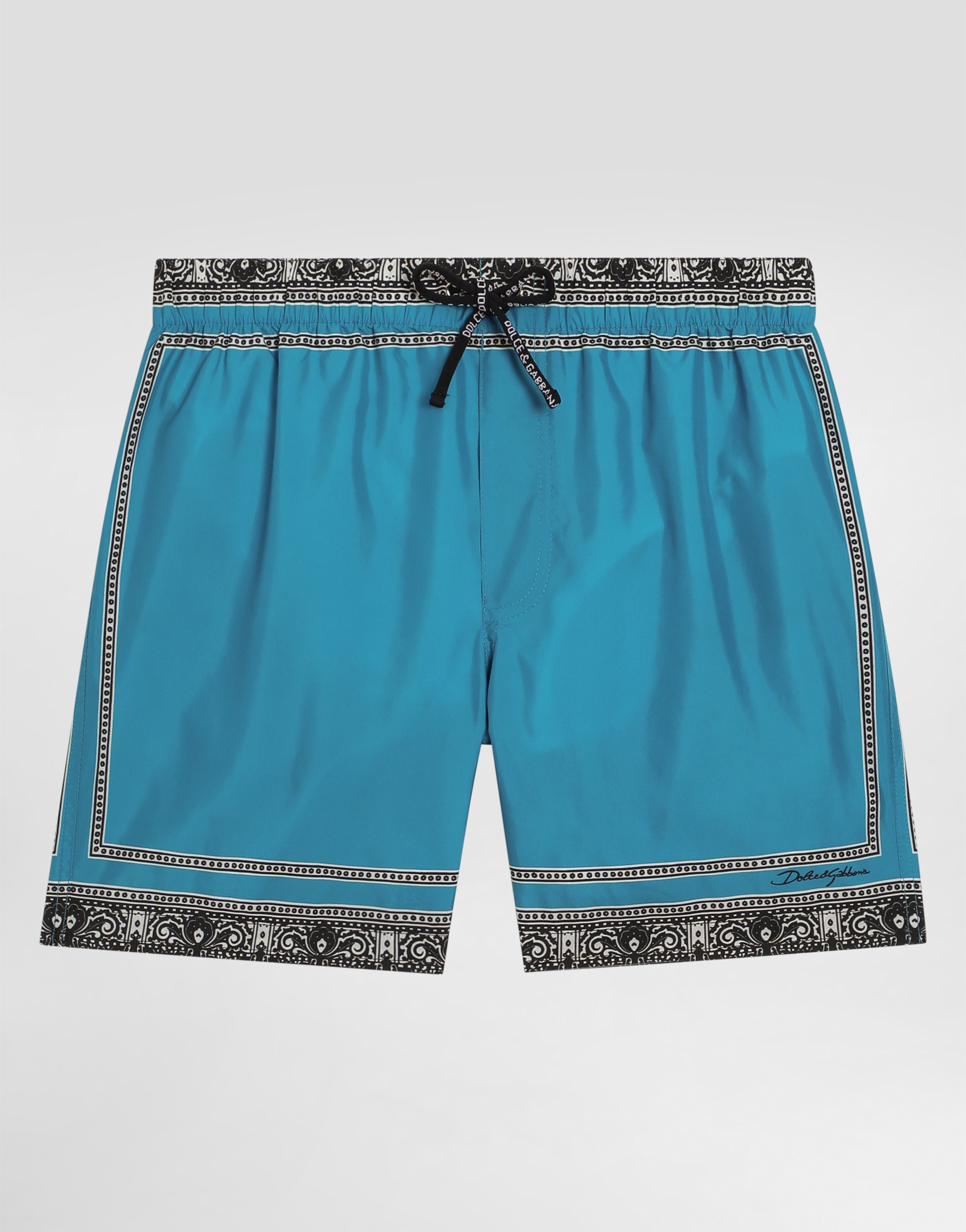 Dolce & Gabbana Fabric Swim Trunks With Bandanna Print - Man Beachwear Print 4