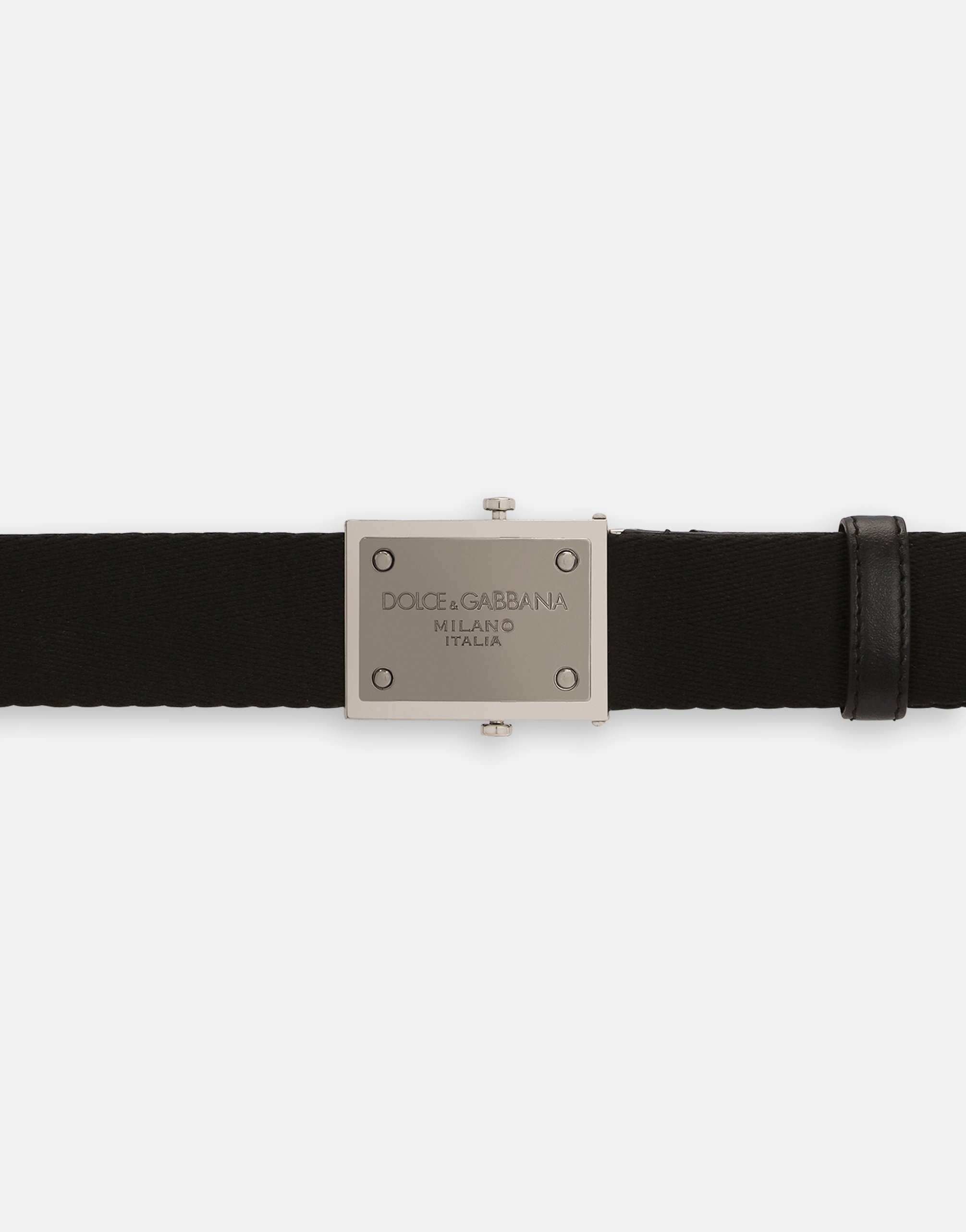 Tape belt with branded tag in Black for Men Dolce Gabbana