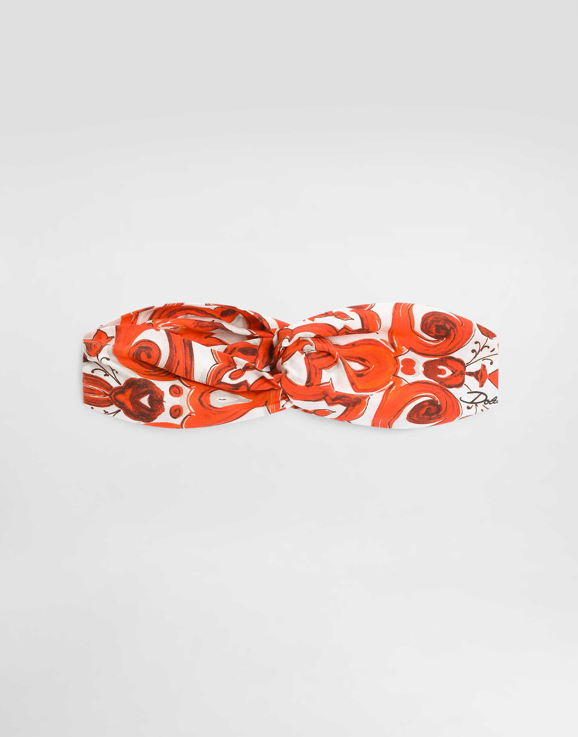  Dolce & Gabbana Haarband Aus Popeline Mit Majolika-print - Frau Accessoires Und Baby Carrier Multicolor I 