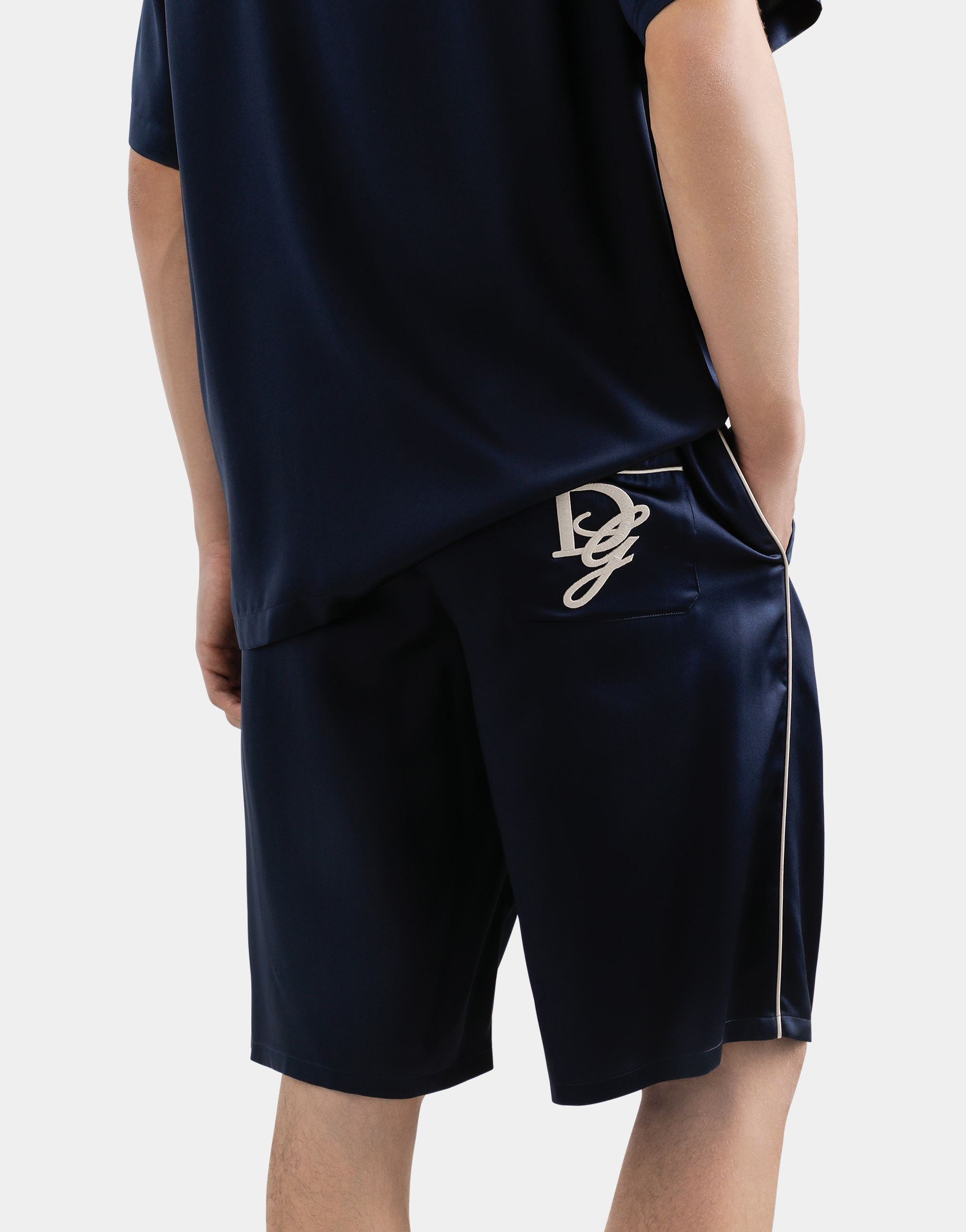 Dolce & Gabbana Bermuda-shorts Aus Leinen In Blue
