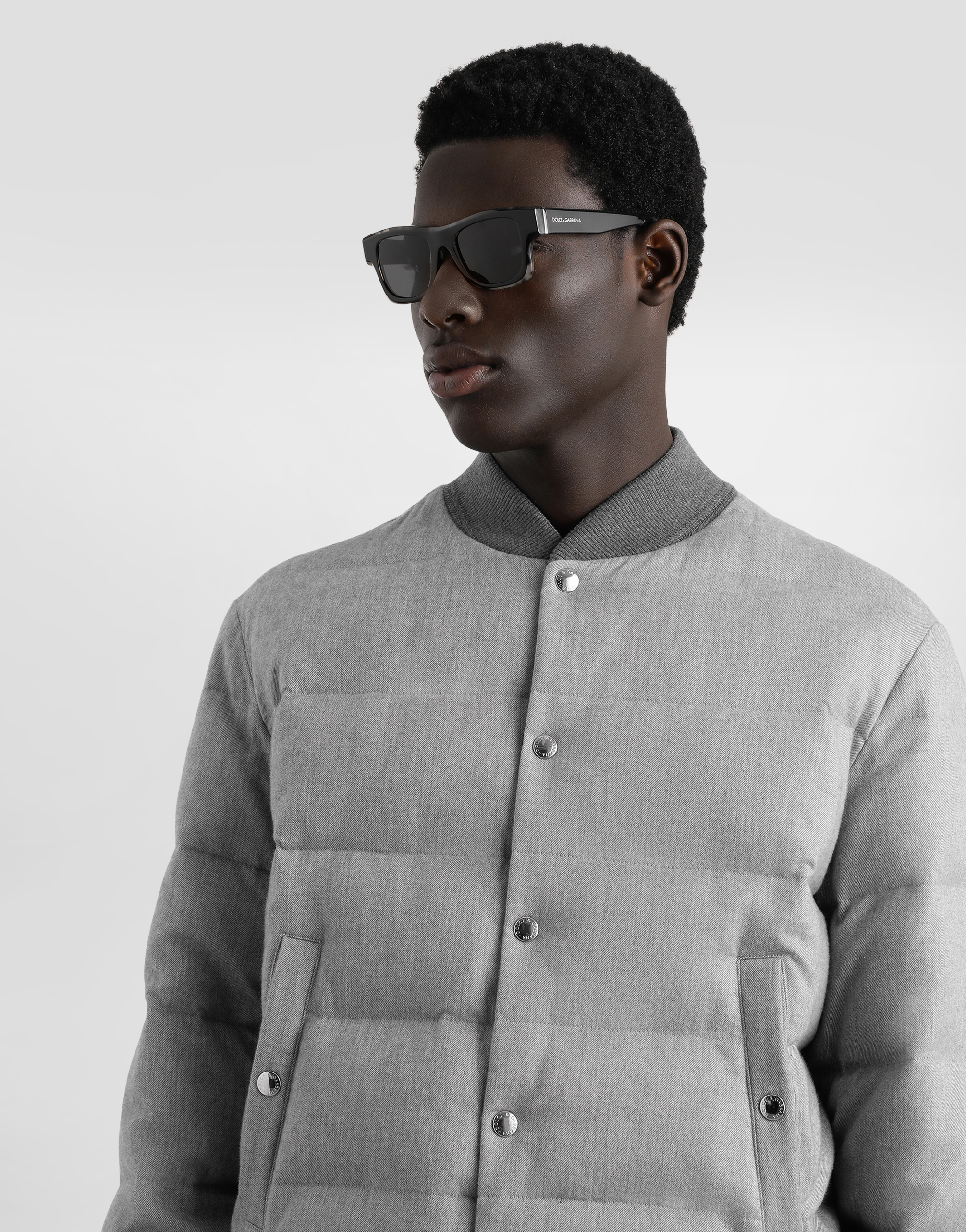 Dolce & Gabbana Reversible Flannel Outerwear Bomber Jackets Grey In Gray