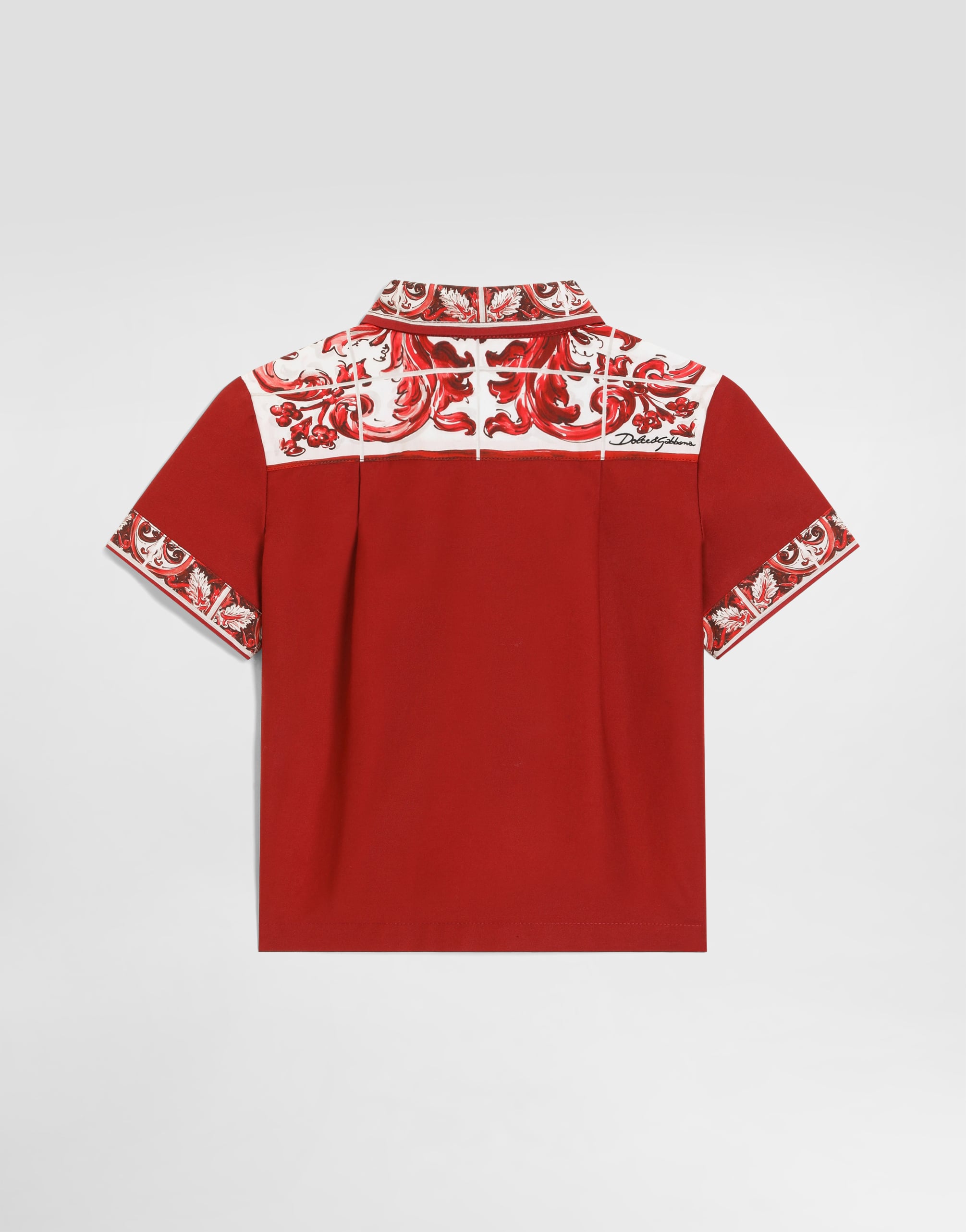 Dolce & Gabbana Chemise En Popeline à Imprimé Majolica - Homme Manteaux Et Hauts Multicolore 24/30 Months 