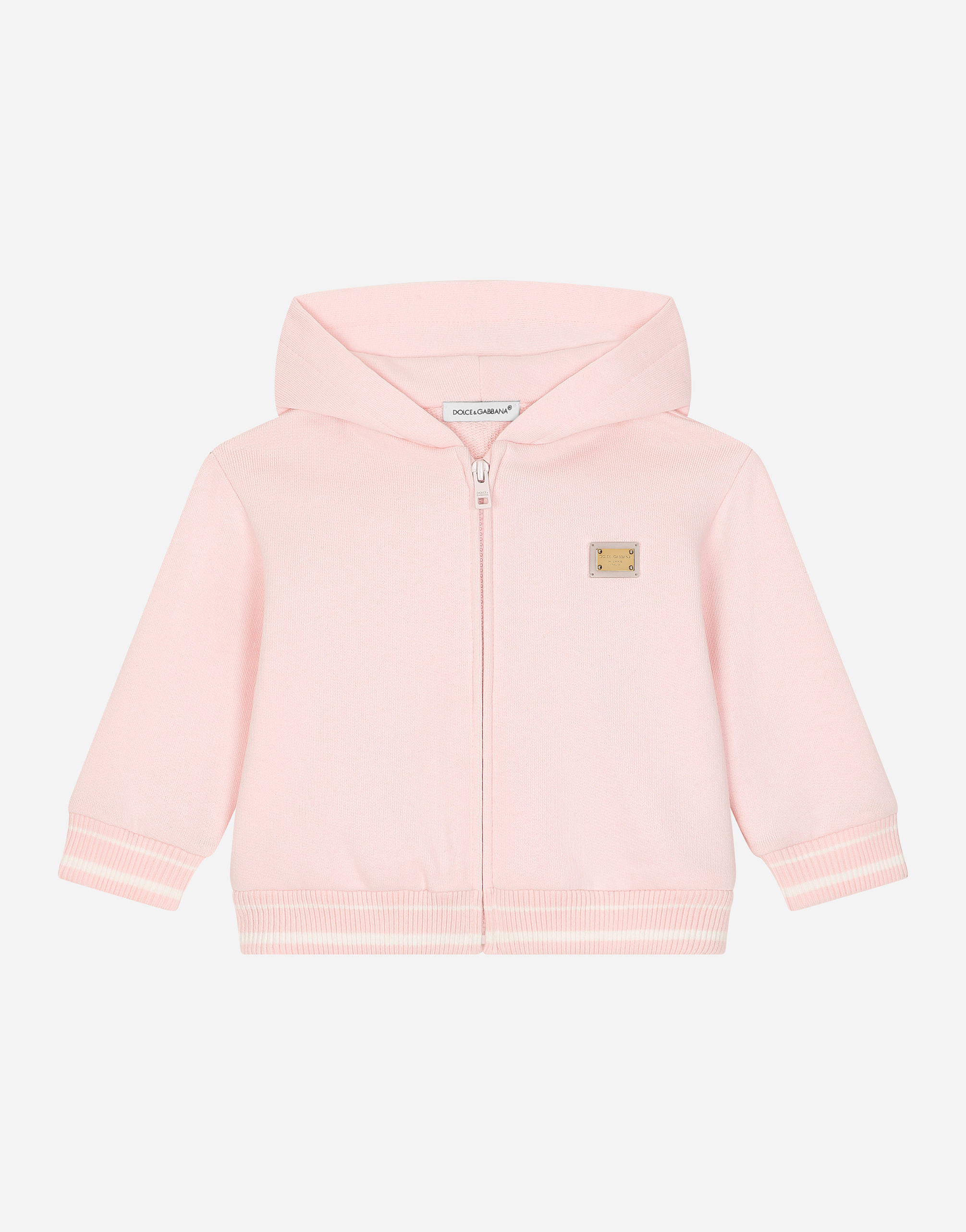 Jersey hoodie with logo tag