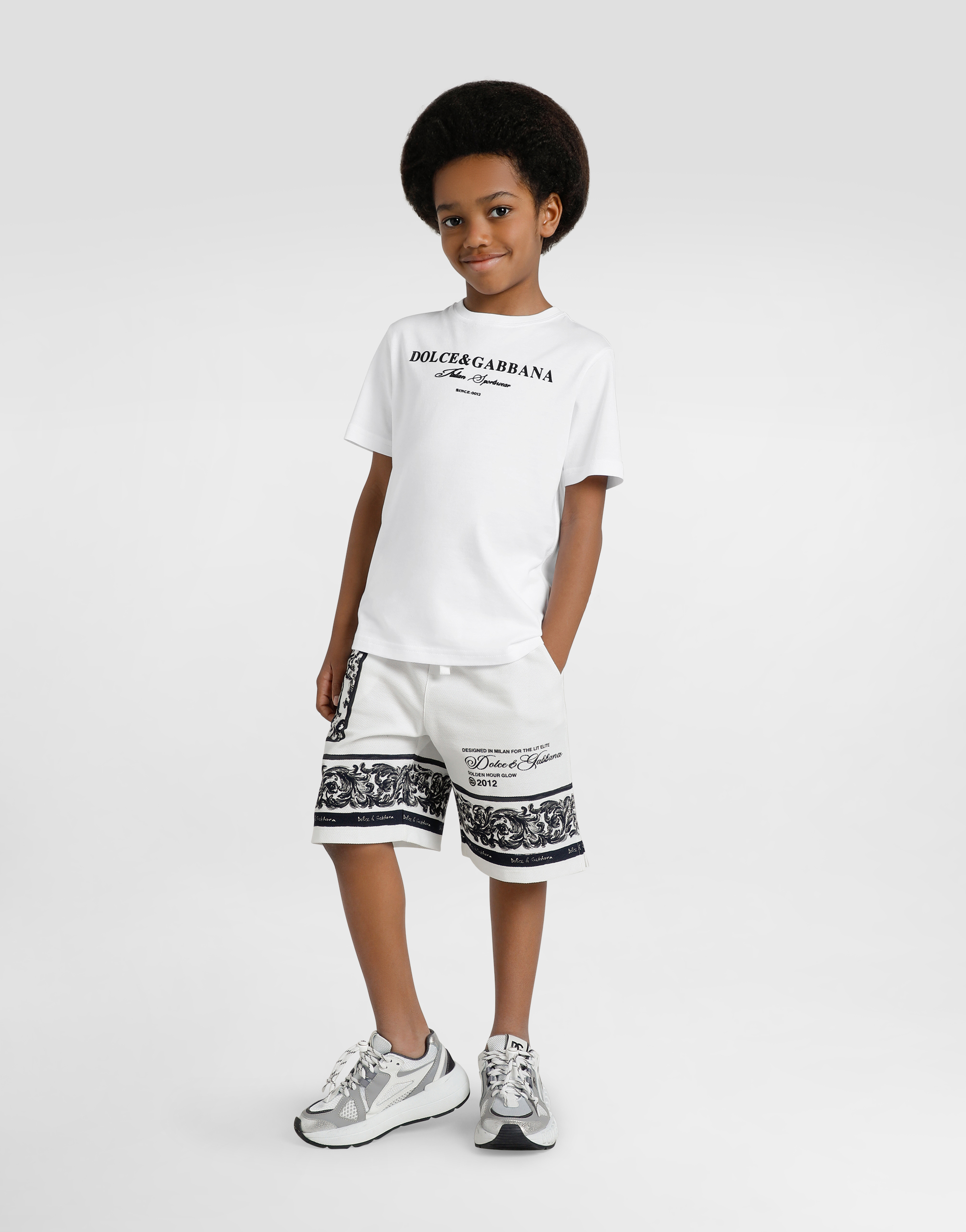 Short-sleeved jersey t-shirt with Dolce&Gabbana print