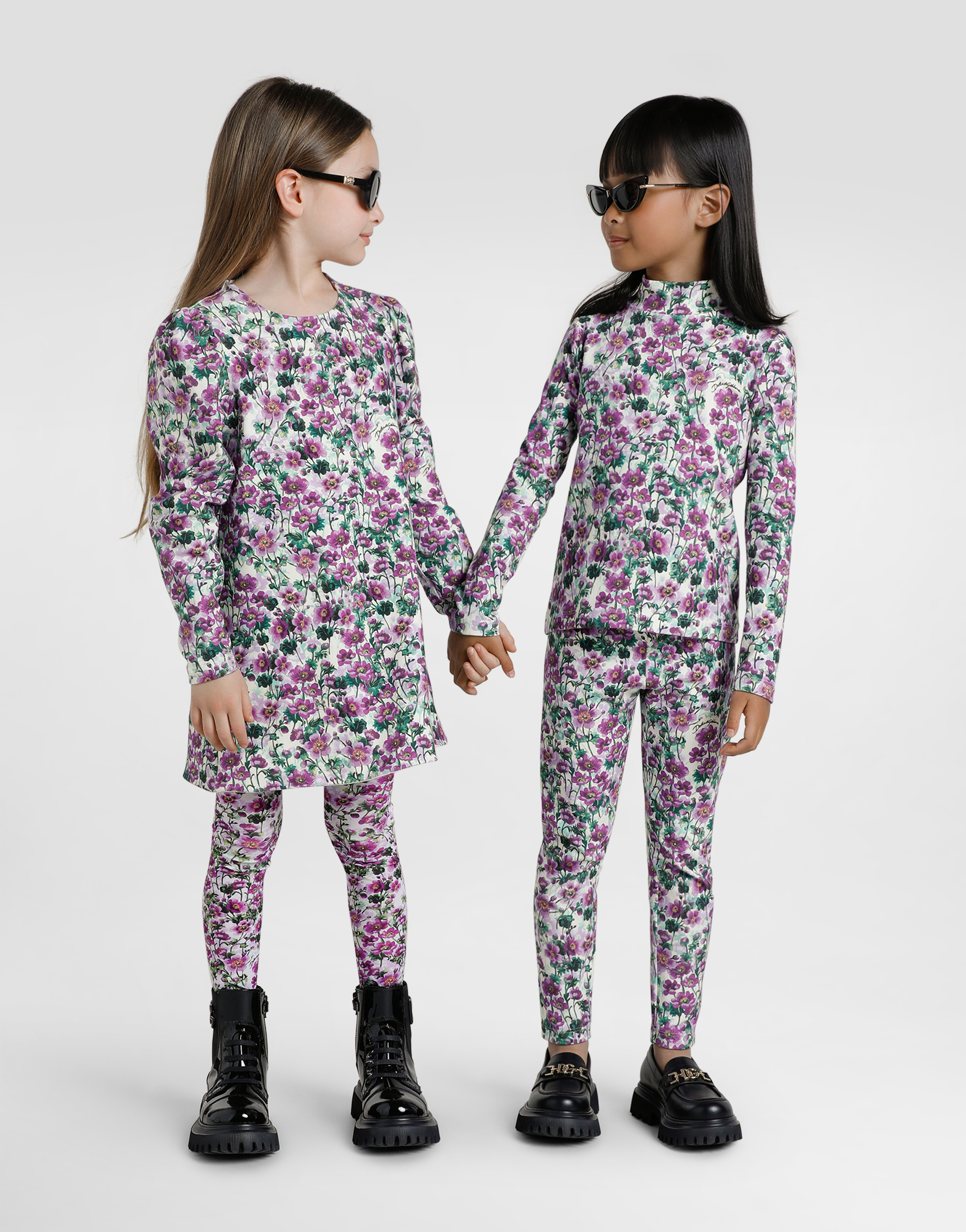 Violets-print dress