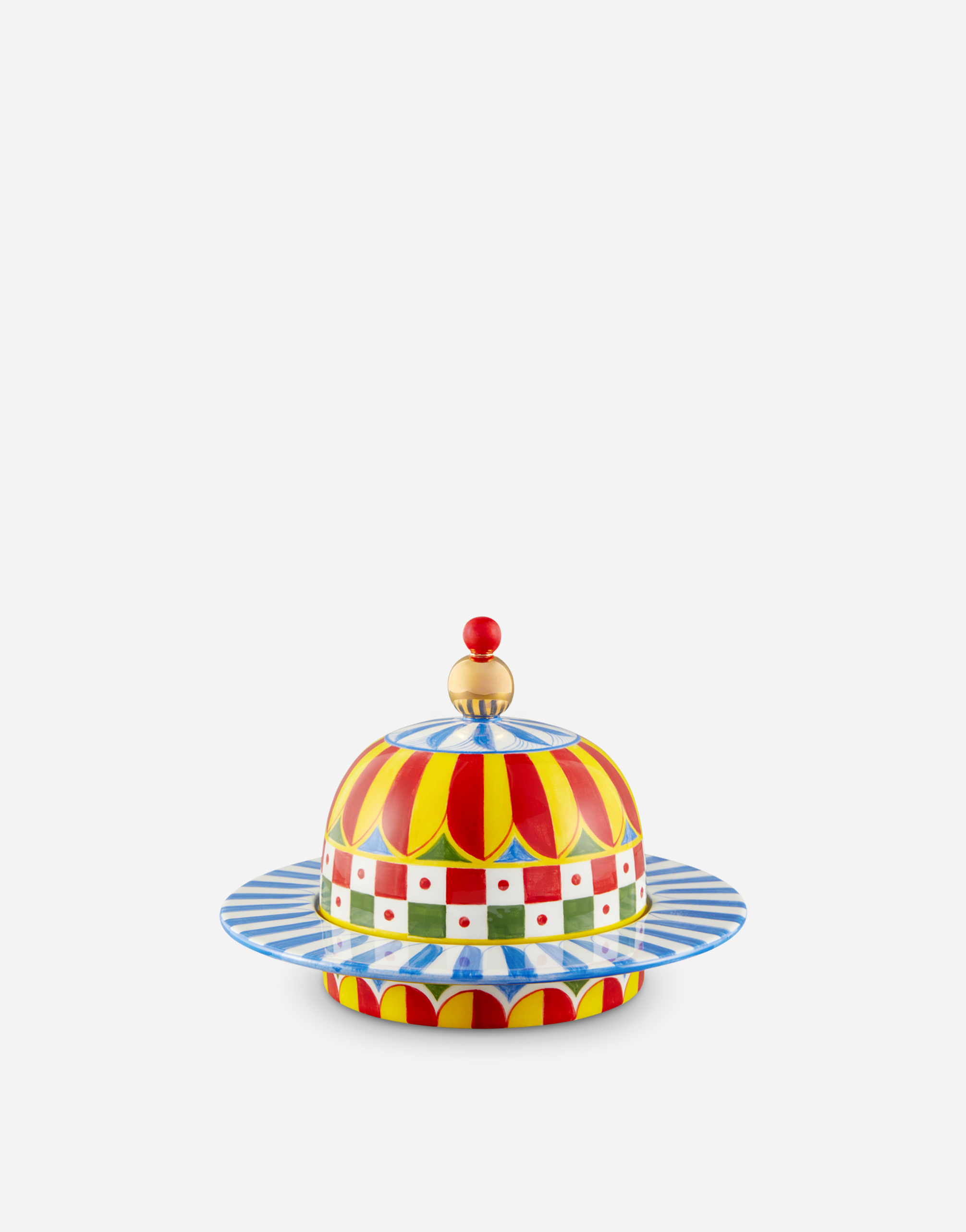 Dolce & Gabbana Decorative Ceramic Jar In Multi