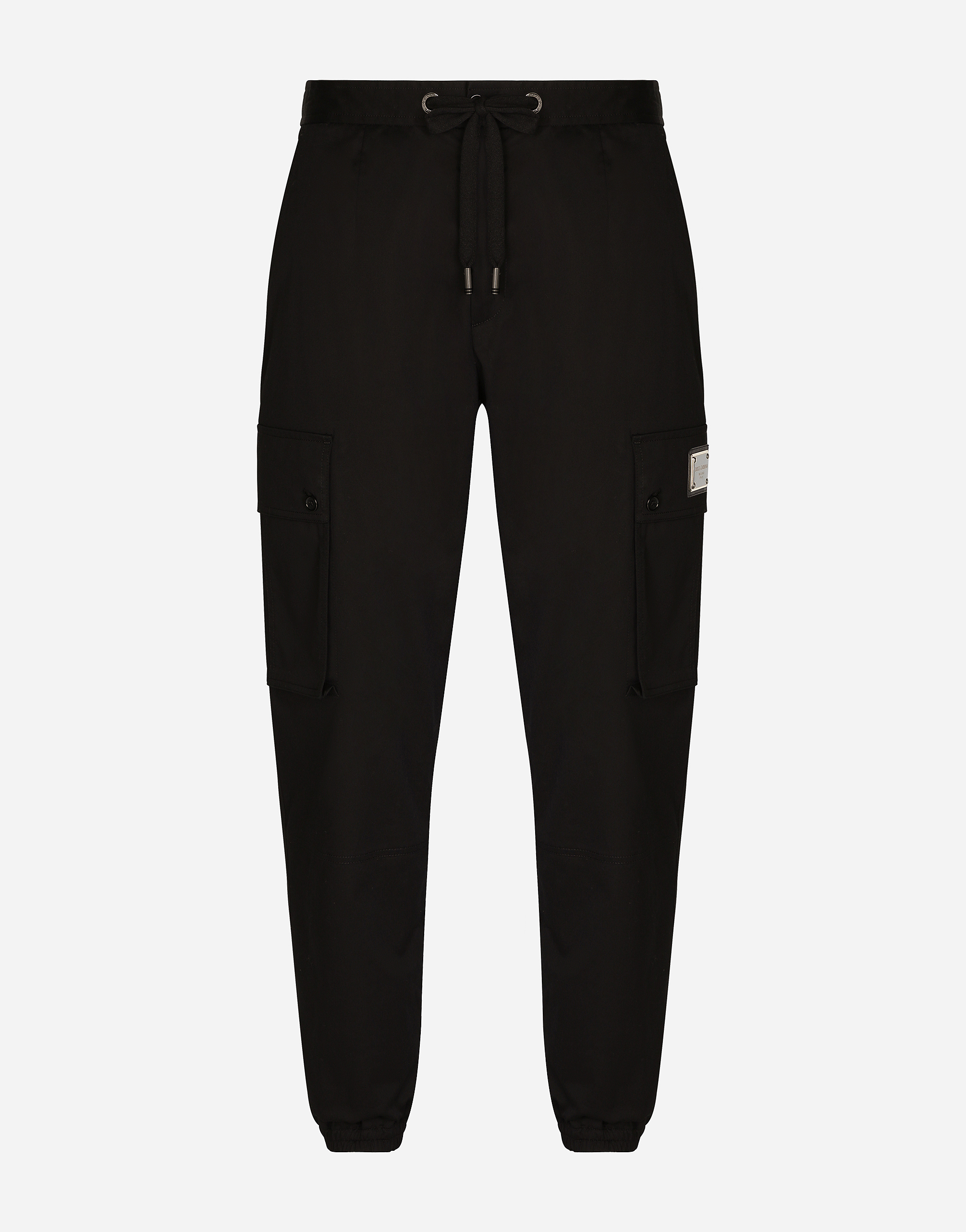 Dolce & Gabbana Stretch Cotton Cargo Pants - Man Pants And Shorts Black Cotton