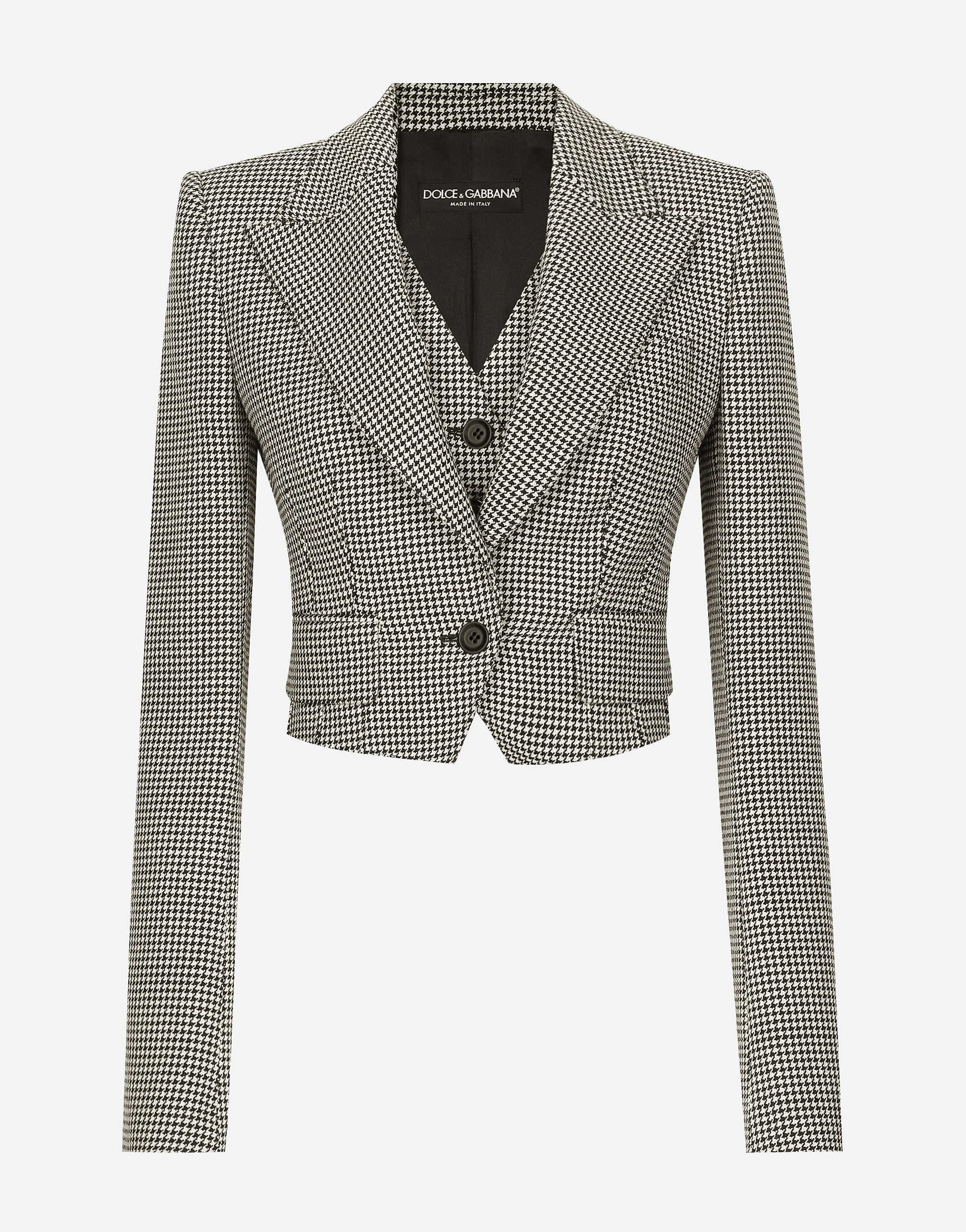 Dolce & Gabbana Check Pattern Cropped Jacket In Multicolor